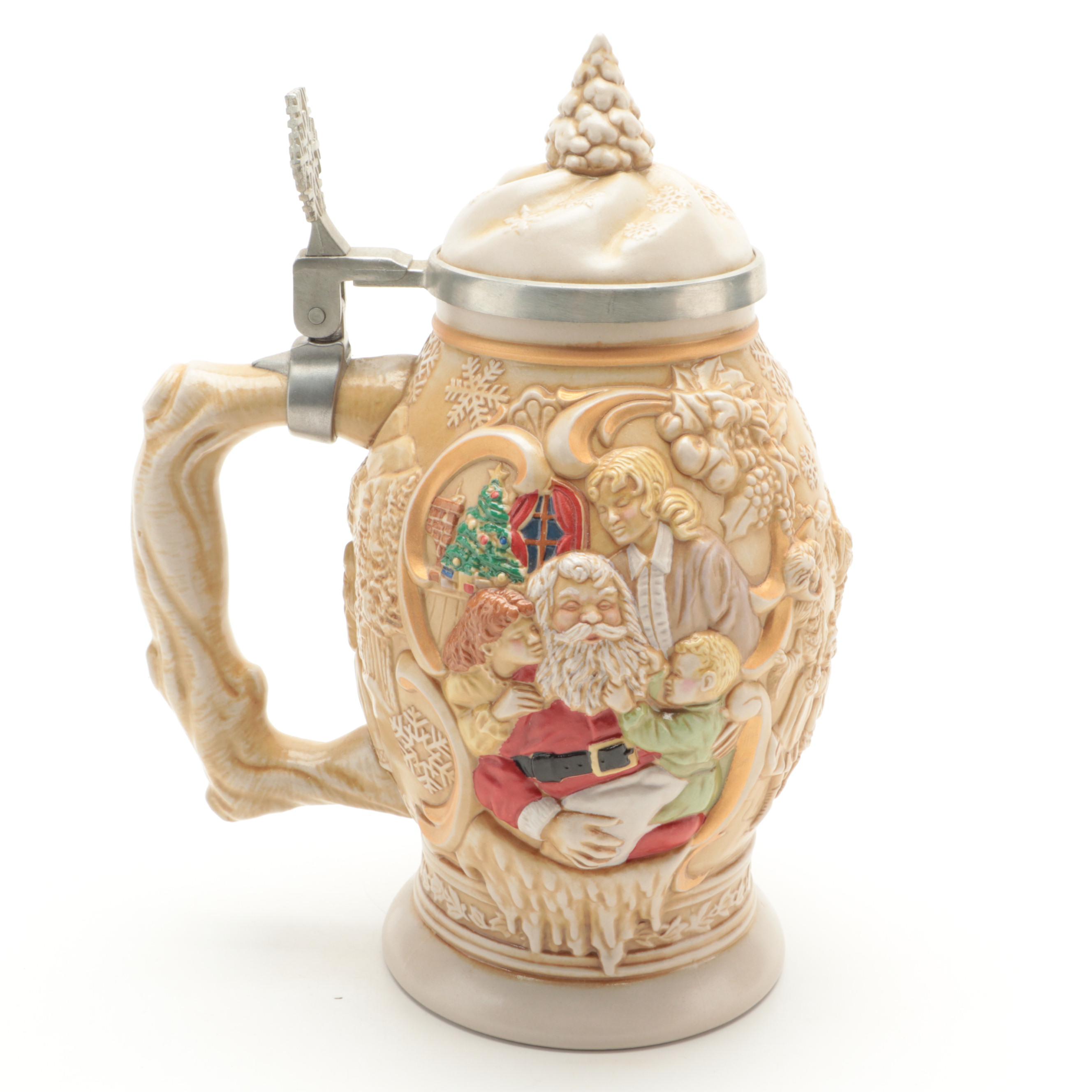 Avon "A Christmas Carol" and "Father Christmas" Ceramic Steins