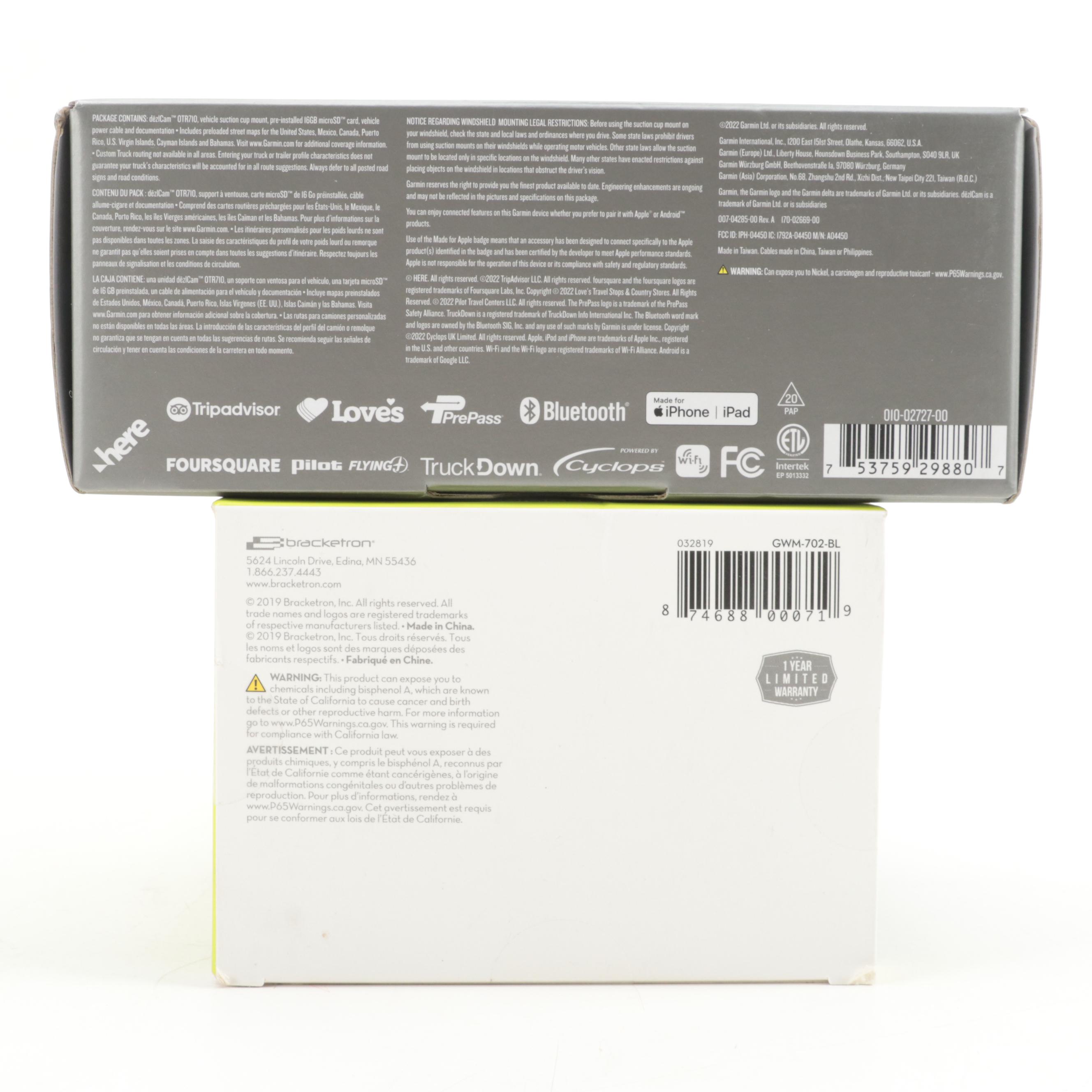 Garmin dēzlCam OTR710 Truck GPS with Bracketron Universal Pro-Mount Window Mount