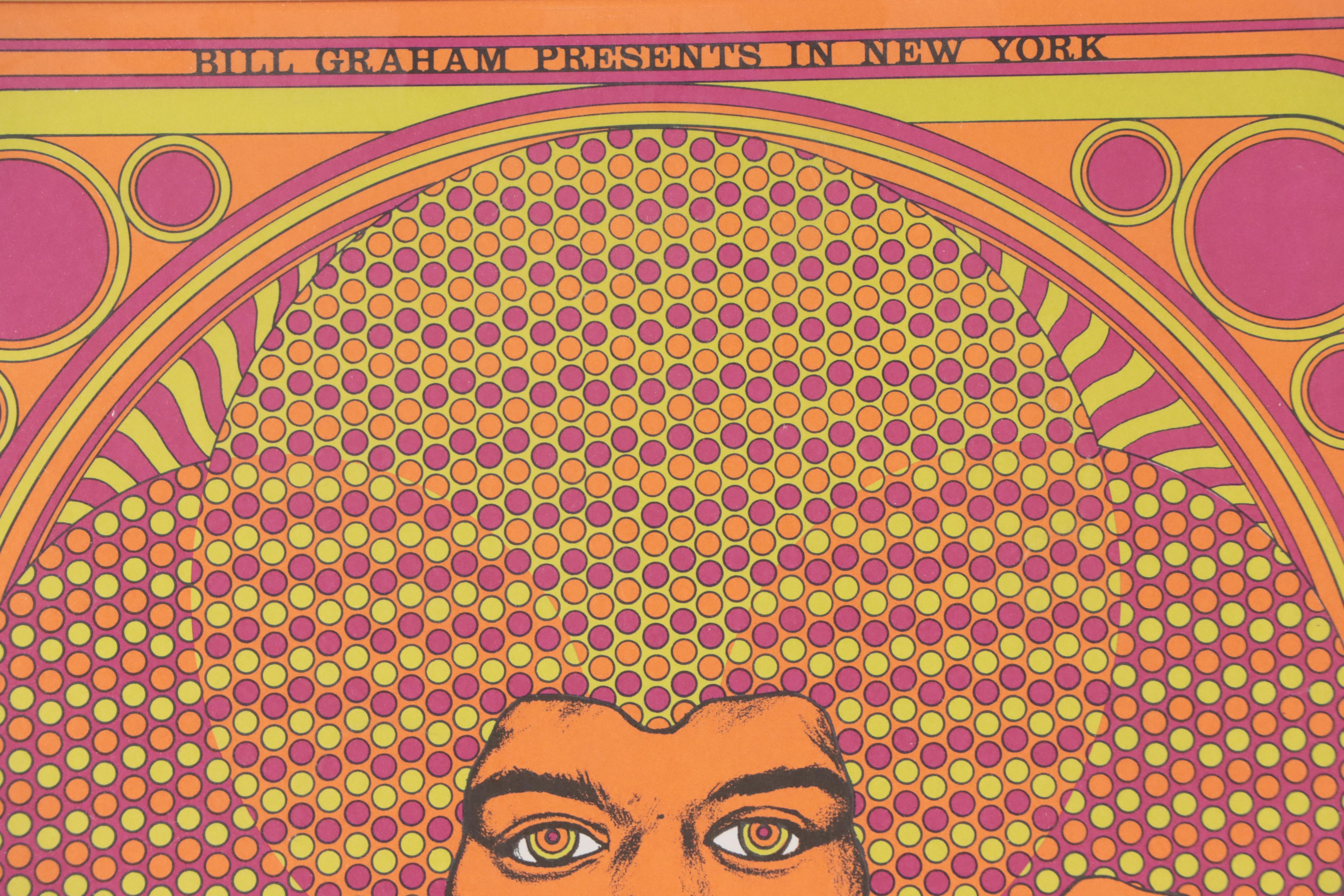 Jimi Hendrix Color Lithograph Concert Poster, 1968