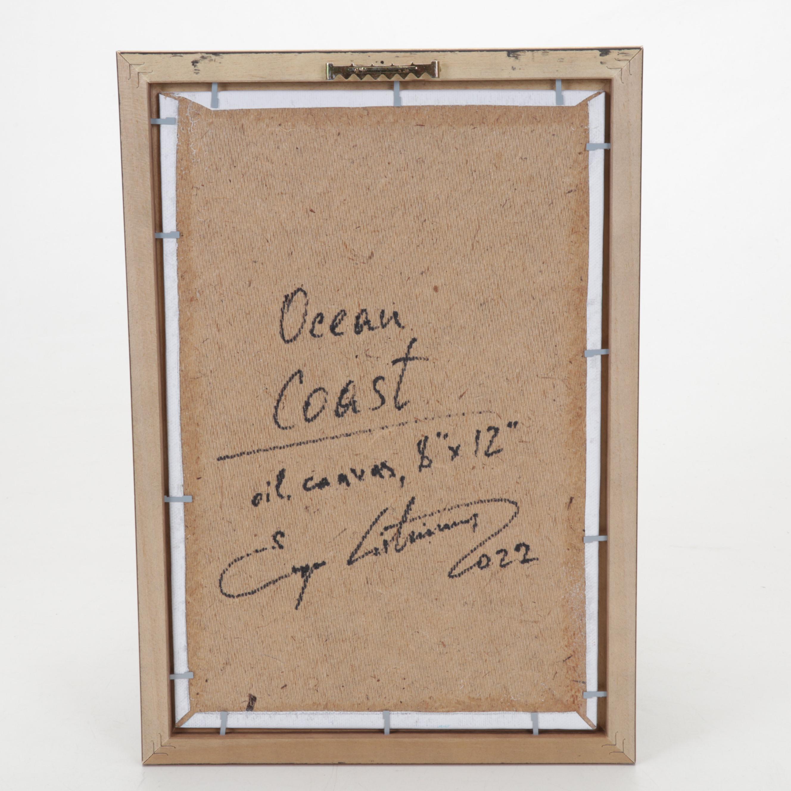 Jevgenijus Litvinas Oil Painting "Ocean Coast," 2022