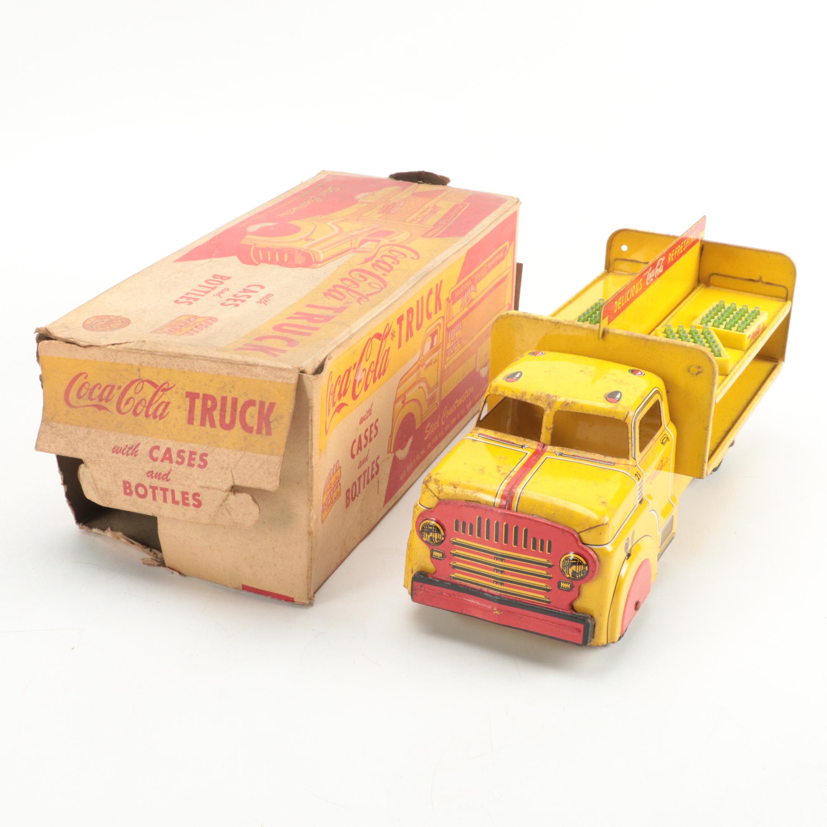 Louis Marx & Co. Pressed Steel Coca-Cola Toy Truck, Mid-20th Century