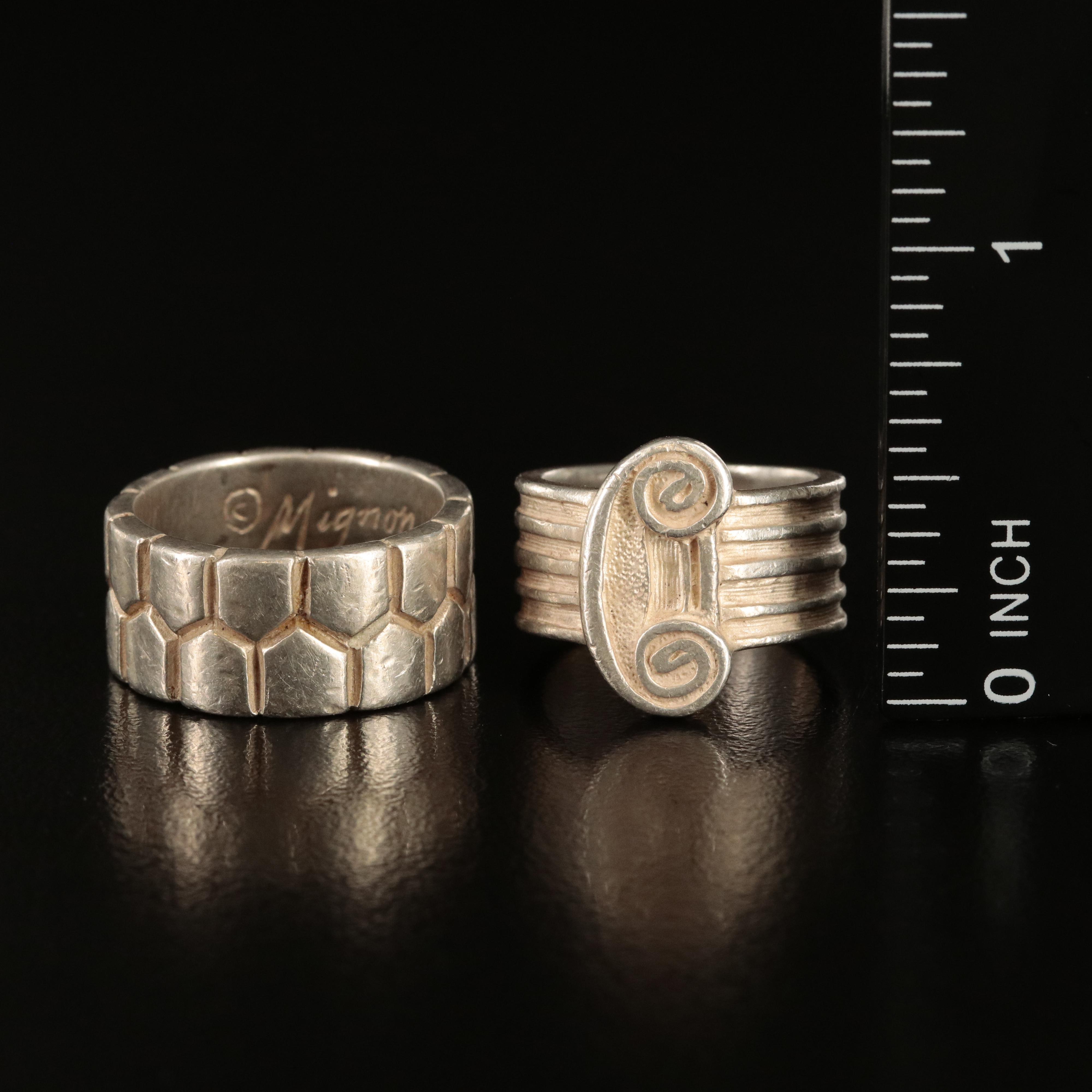Mignon Faget Sterling Group Including "Colonnade" Ring, Necklace and Ring