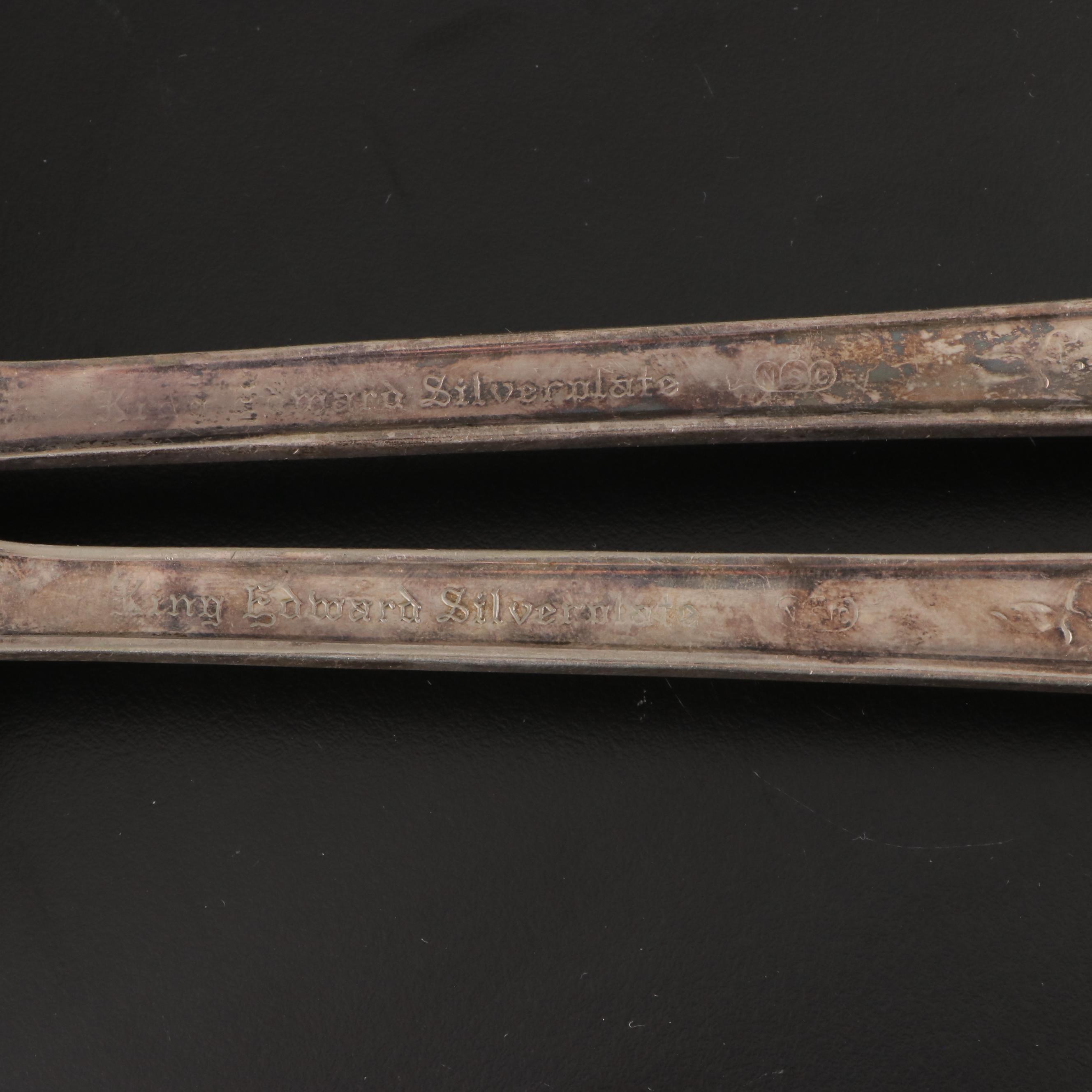 International Silver Co. Trays with Flower Frog and Other Silver Plate Utensils