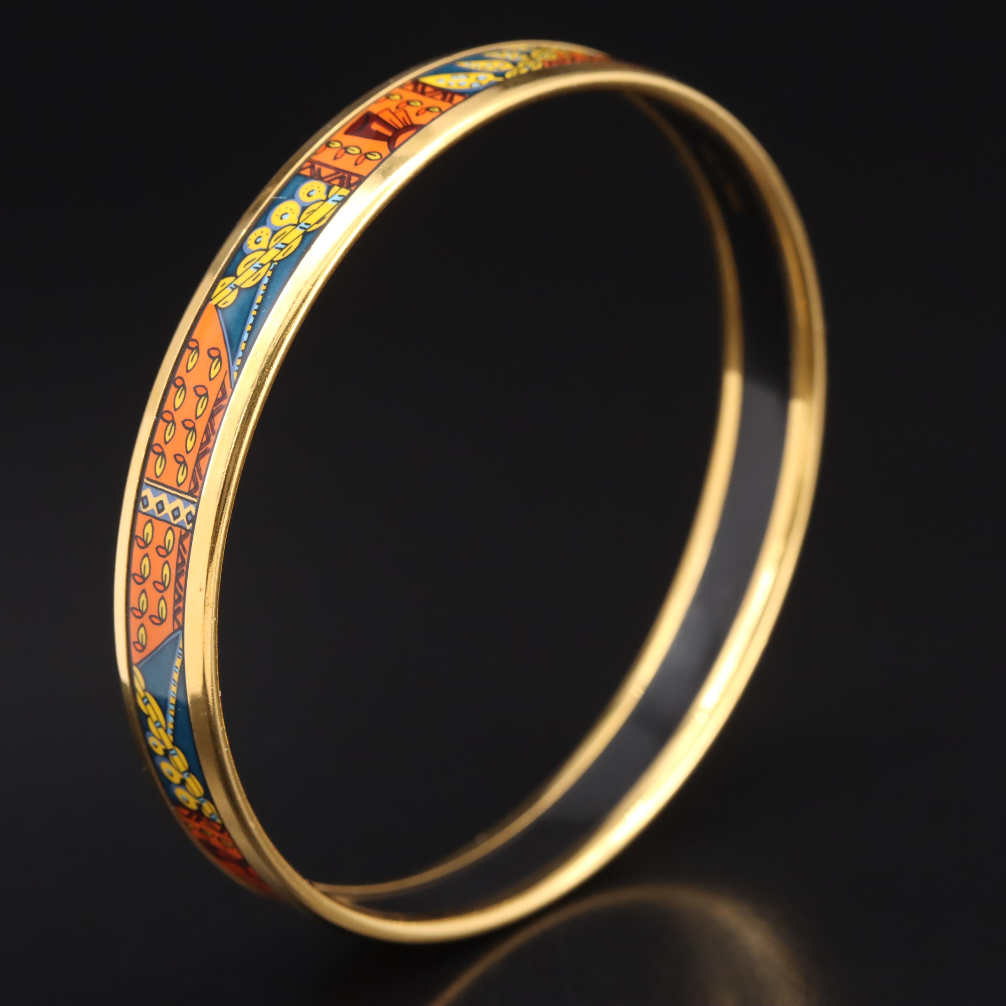 Hermes Narrow Enamel Bangle