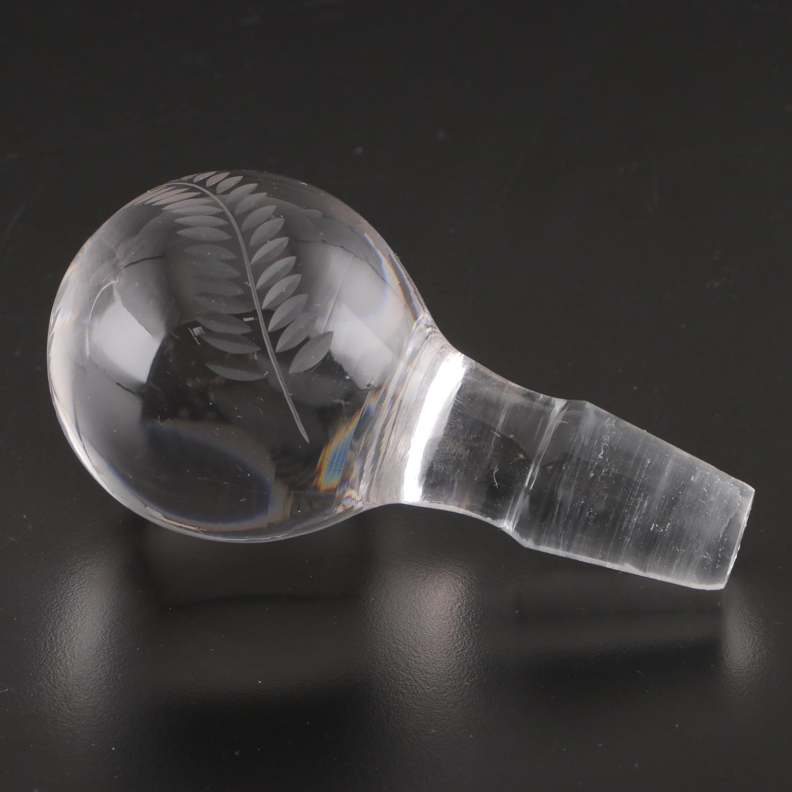 Etched Glass Ships Decanter