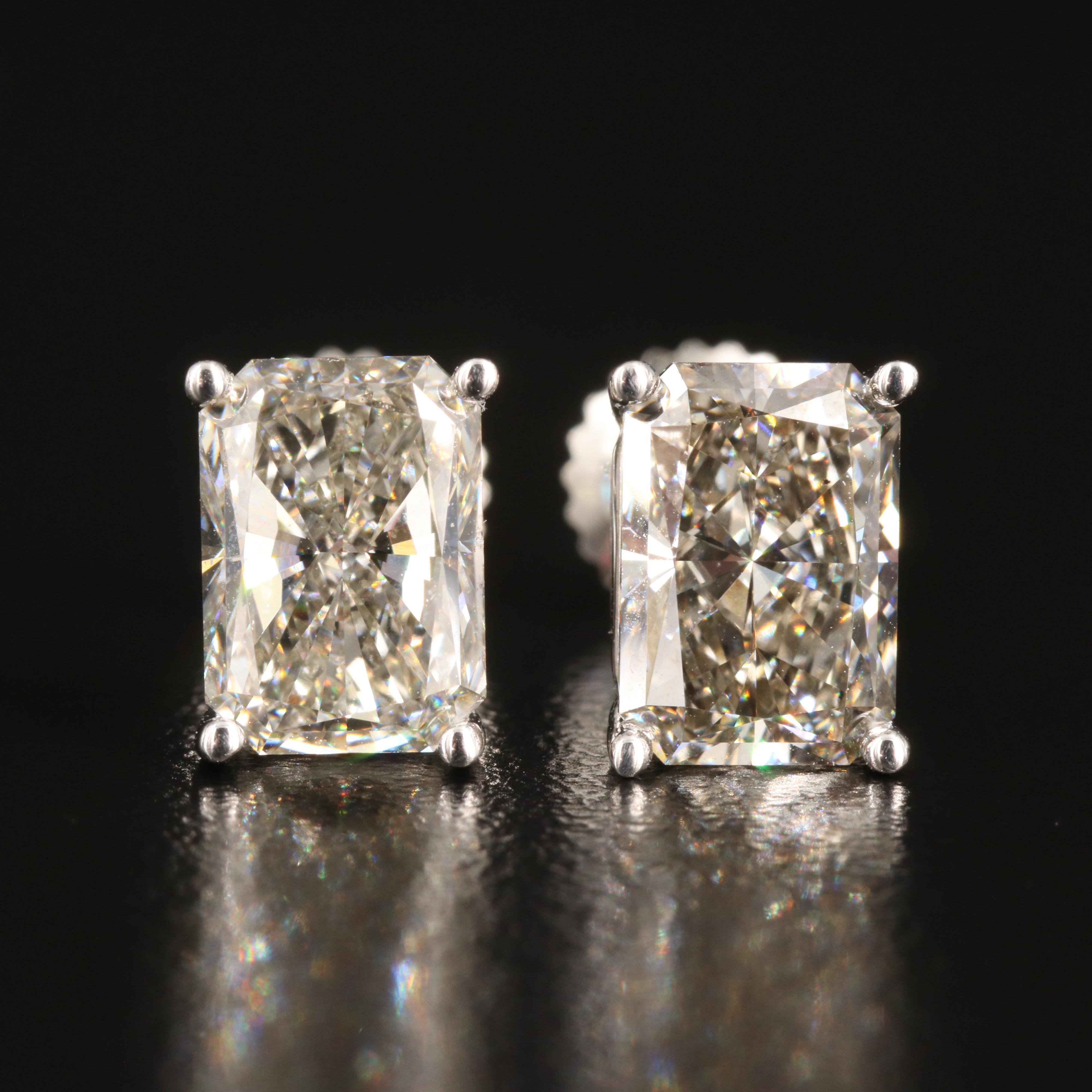 Platinum 3.20 CTW Lab Grown Diamond Earrings