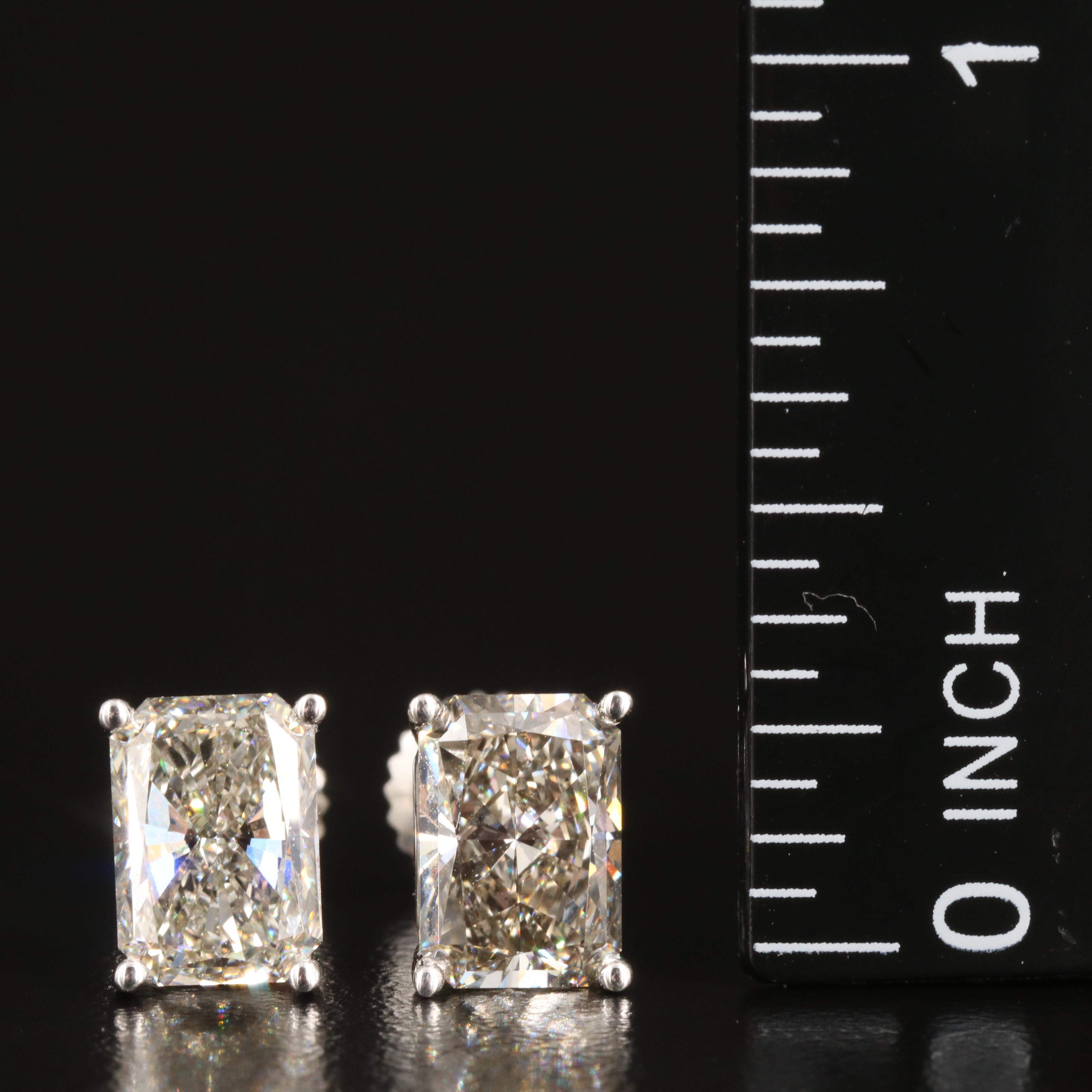 Platinum 3.20 CTW Lab Grown Diamond Earrings