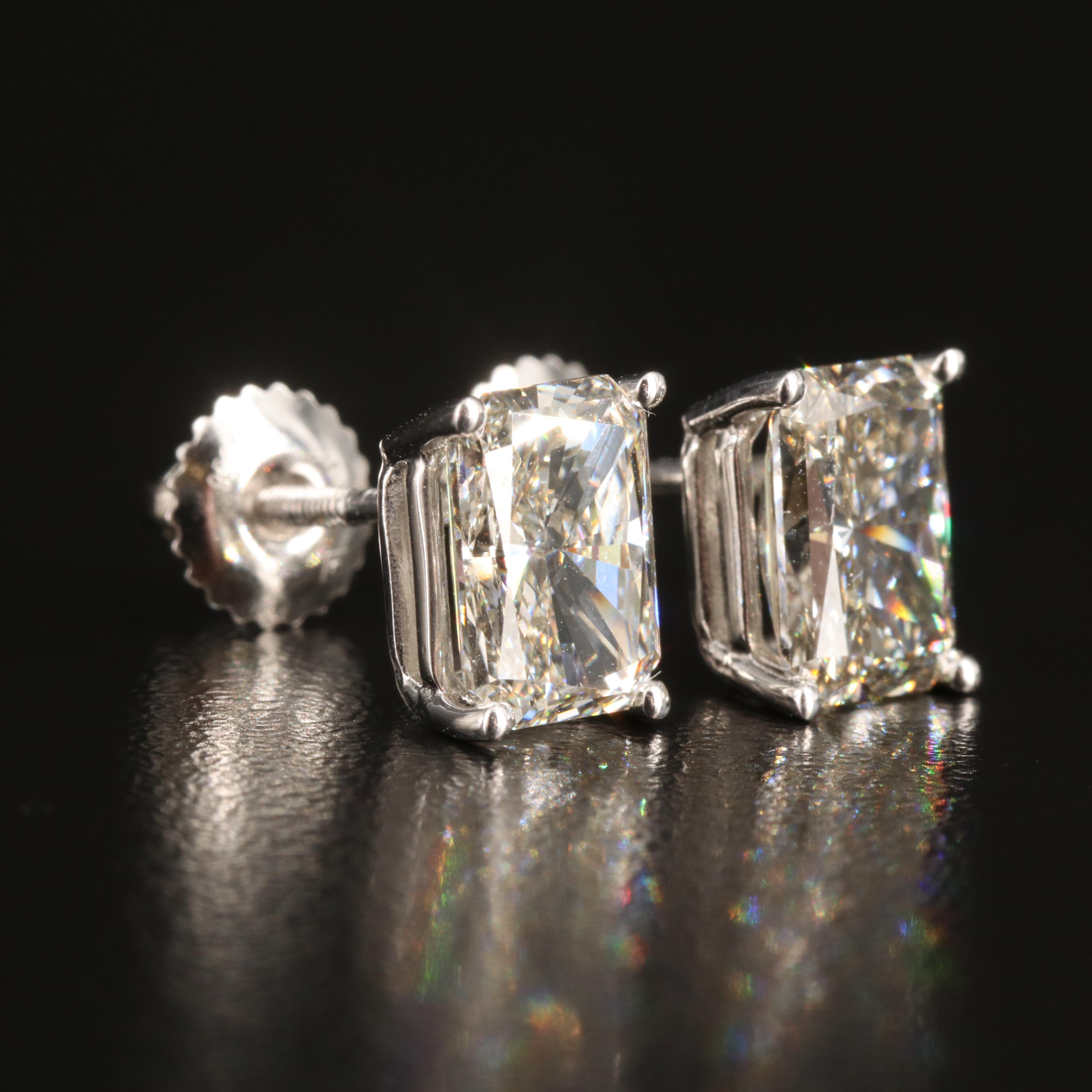 Platinum 3.20 CTW Lab Grown Diamond Earrings