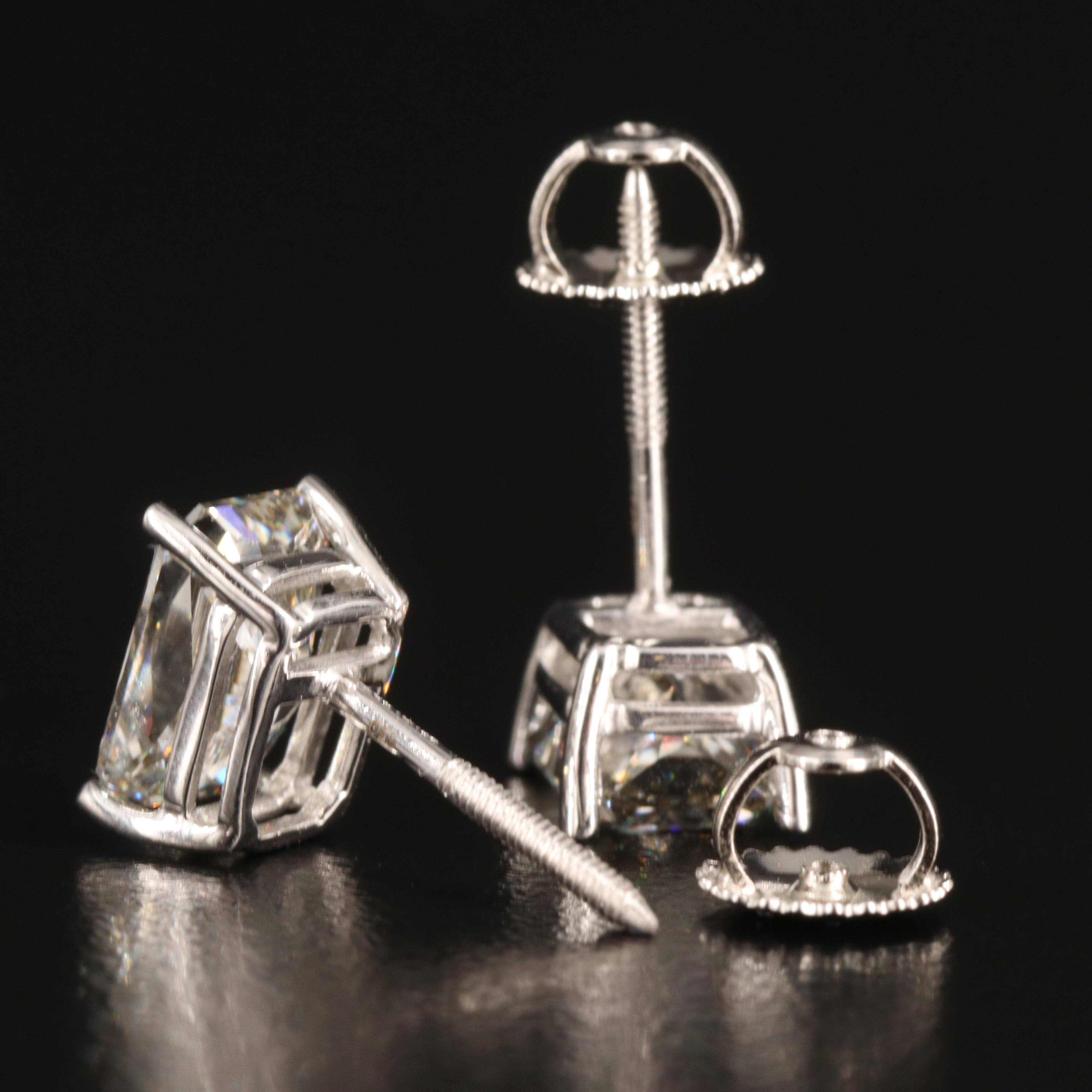 Platinum 3.20 CTW Lab Grown Diamond Earrings