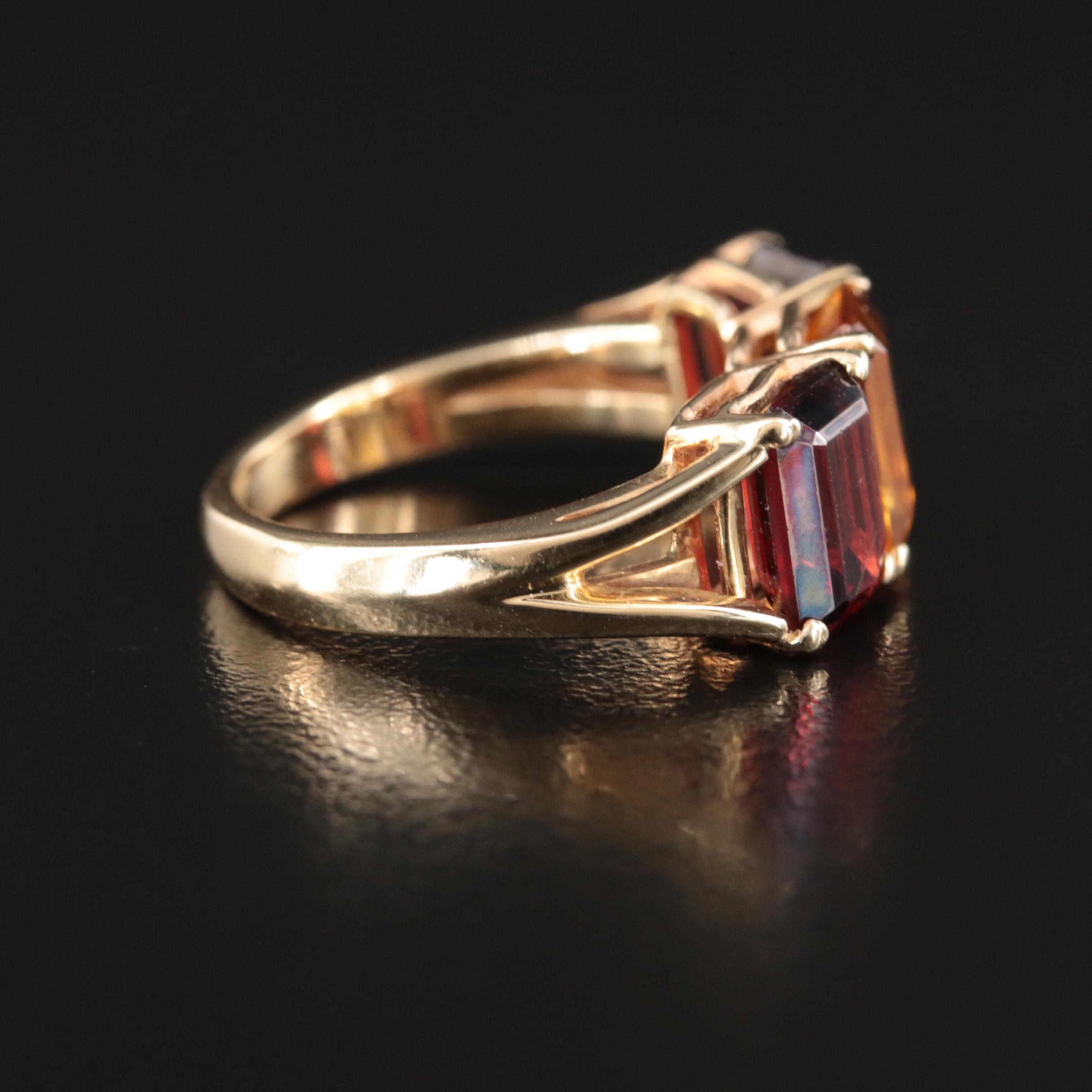 14K Garnet and Citrine Ring