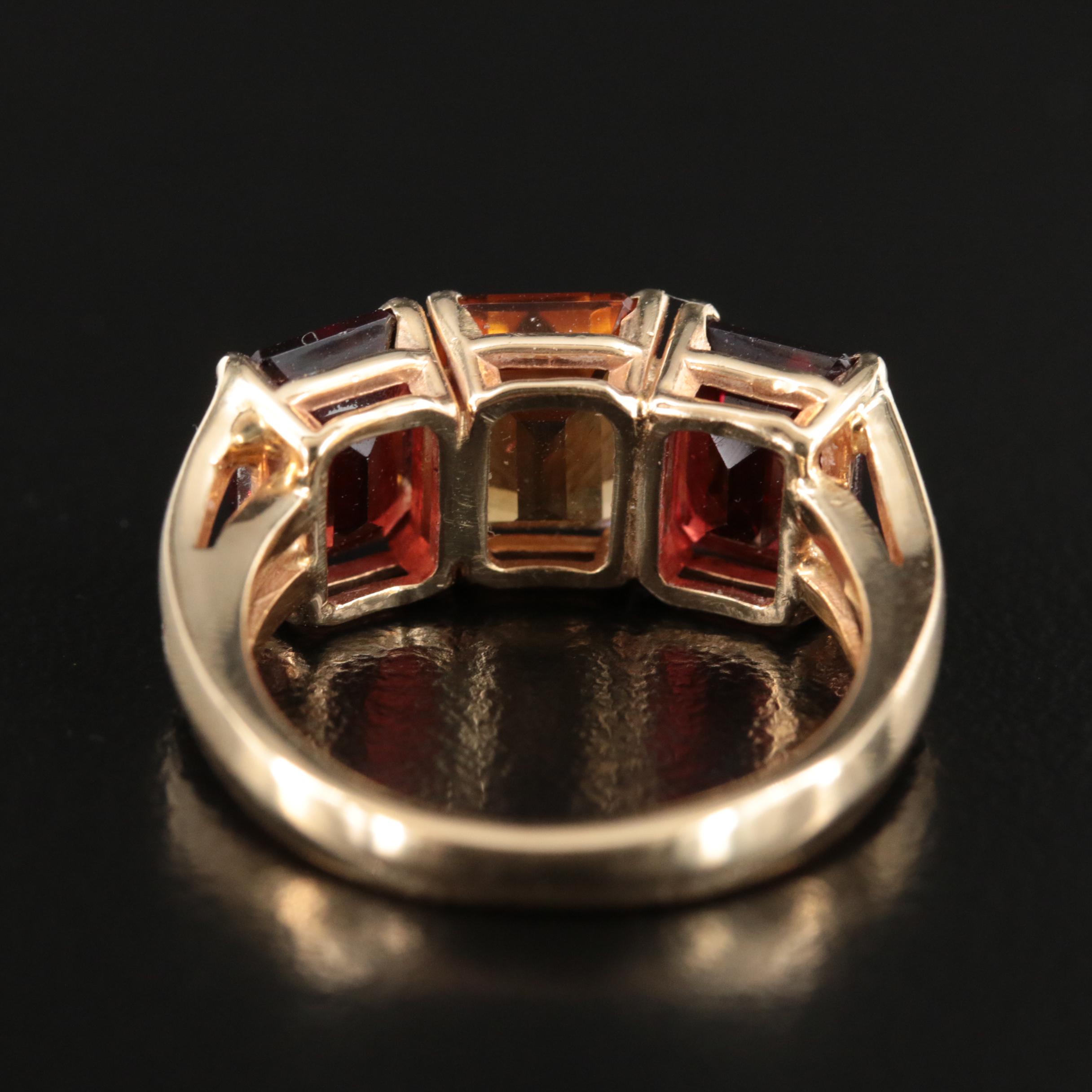 14K Garnet and Citrine Ring