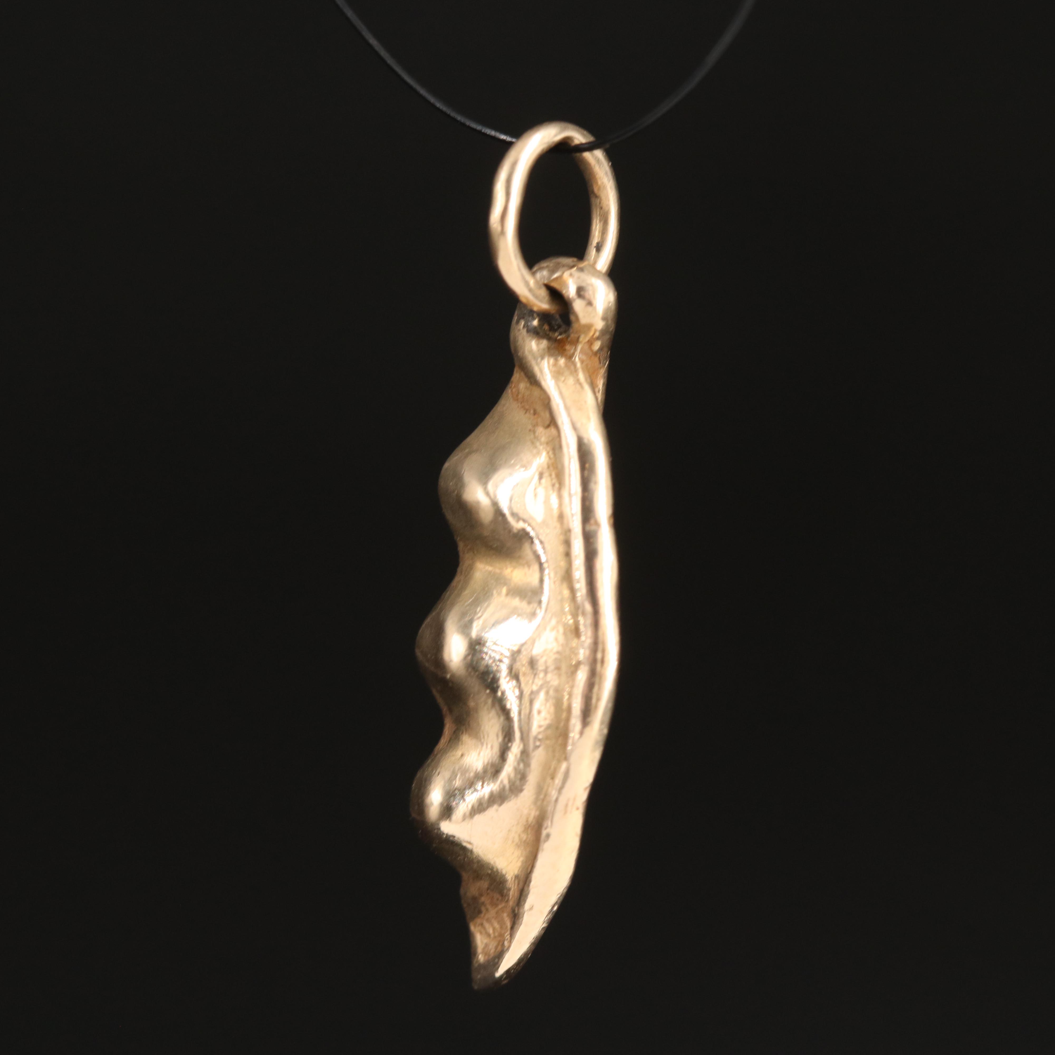 14K Pearl Pea Pod Pendant