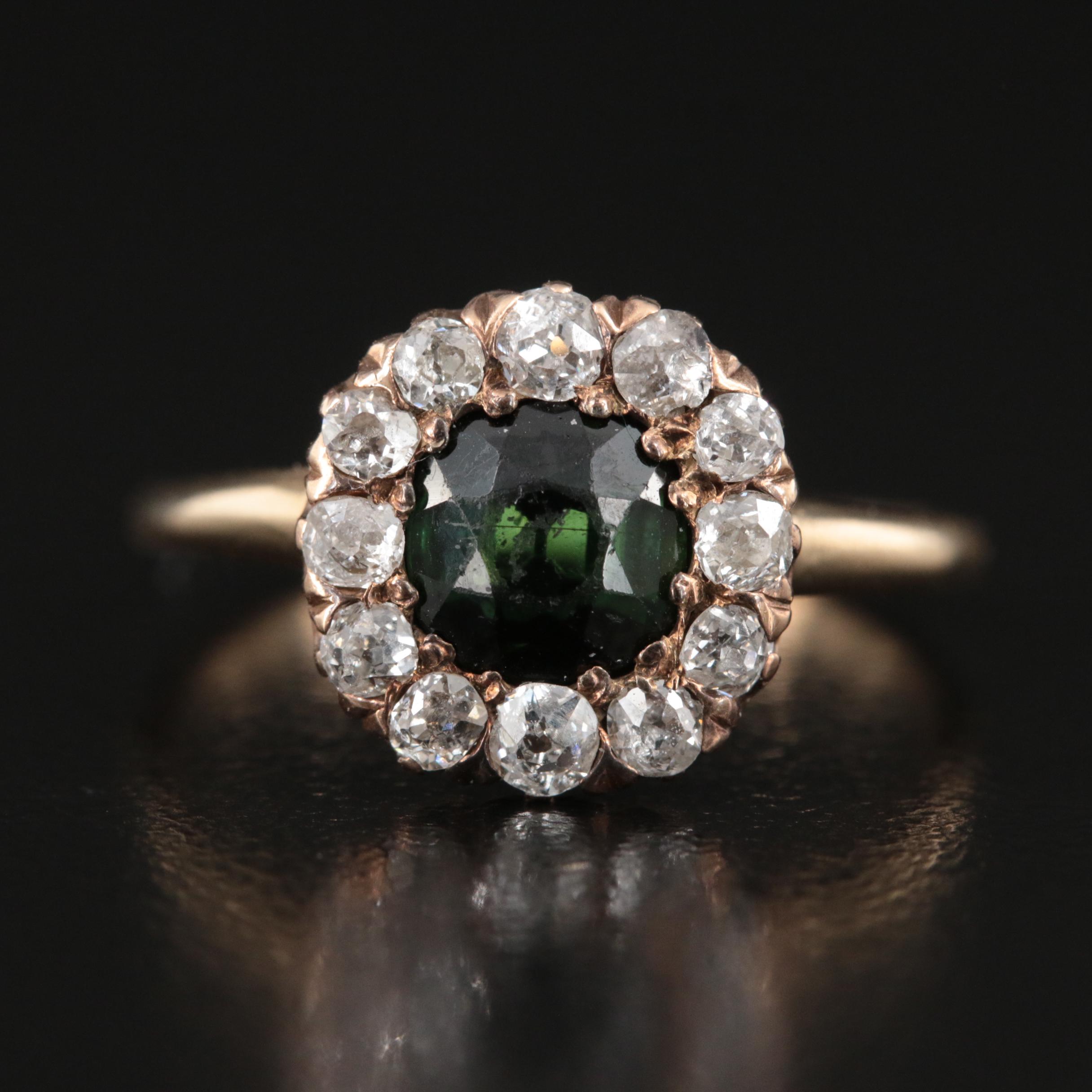 14K Tourmaline and Diamond Ring