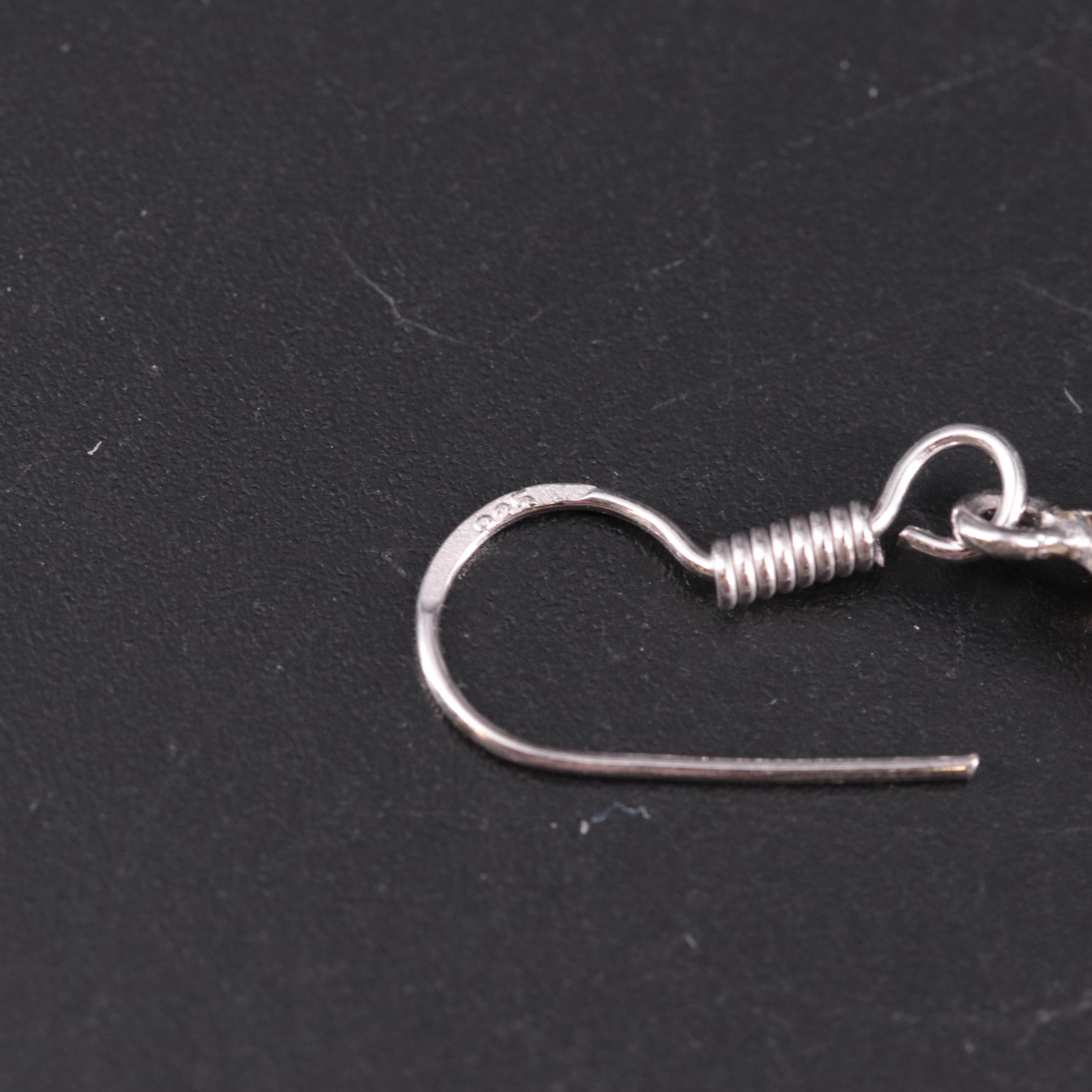 Sterling Silver Quartz Dangle Earrings