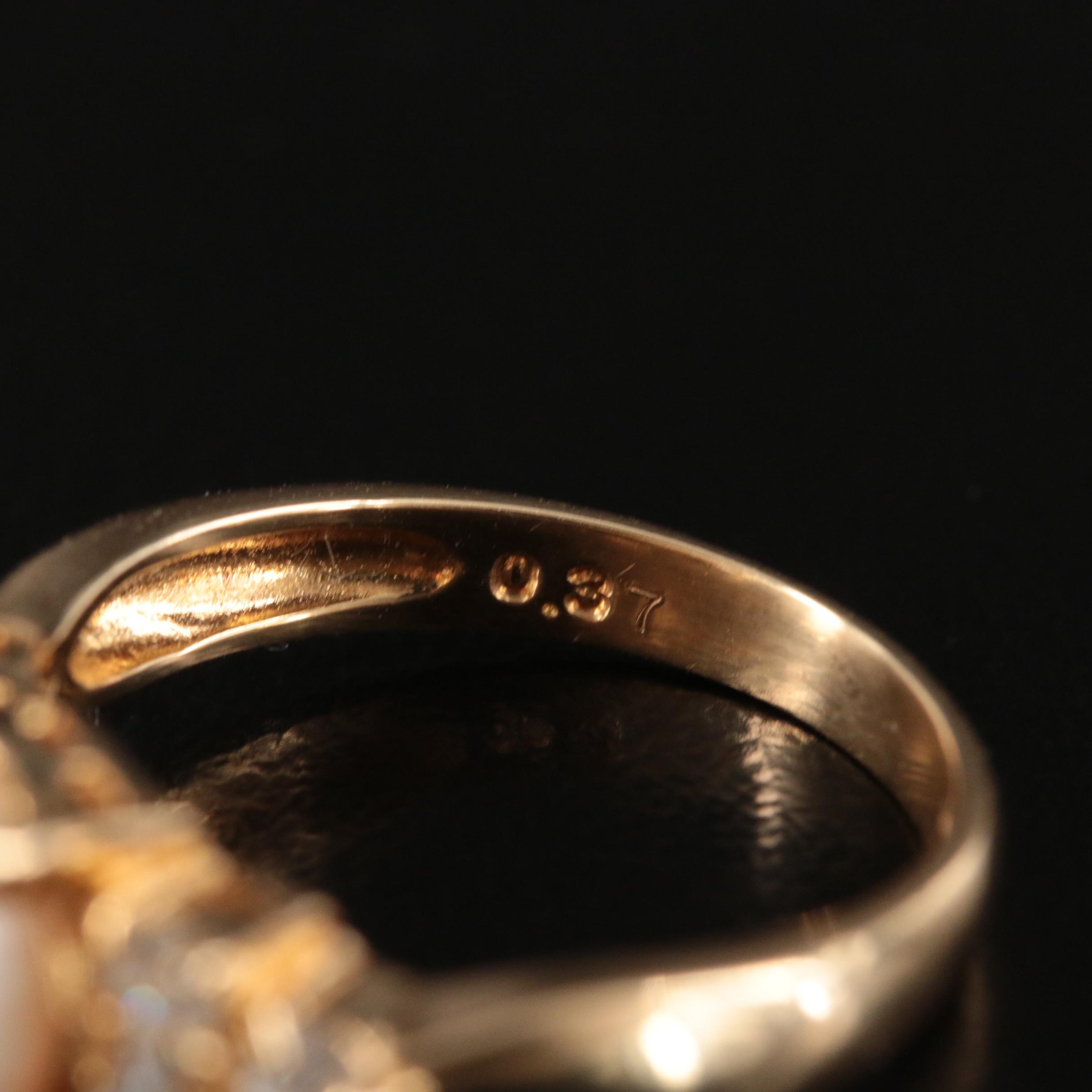 18K Pearl and Diamond Ring