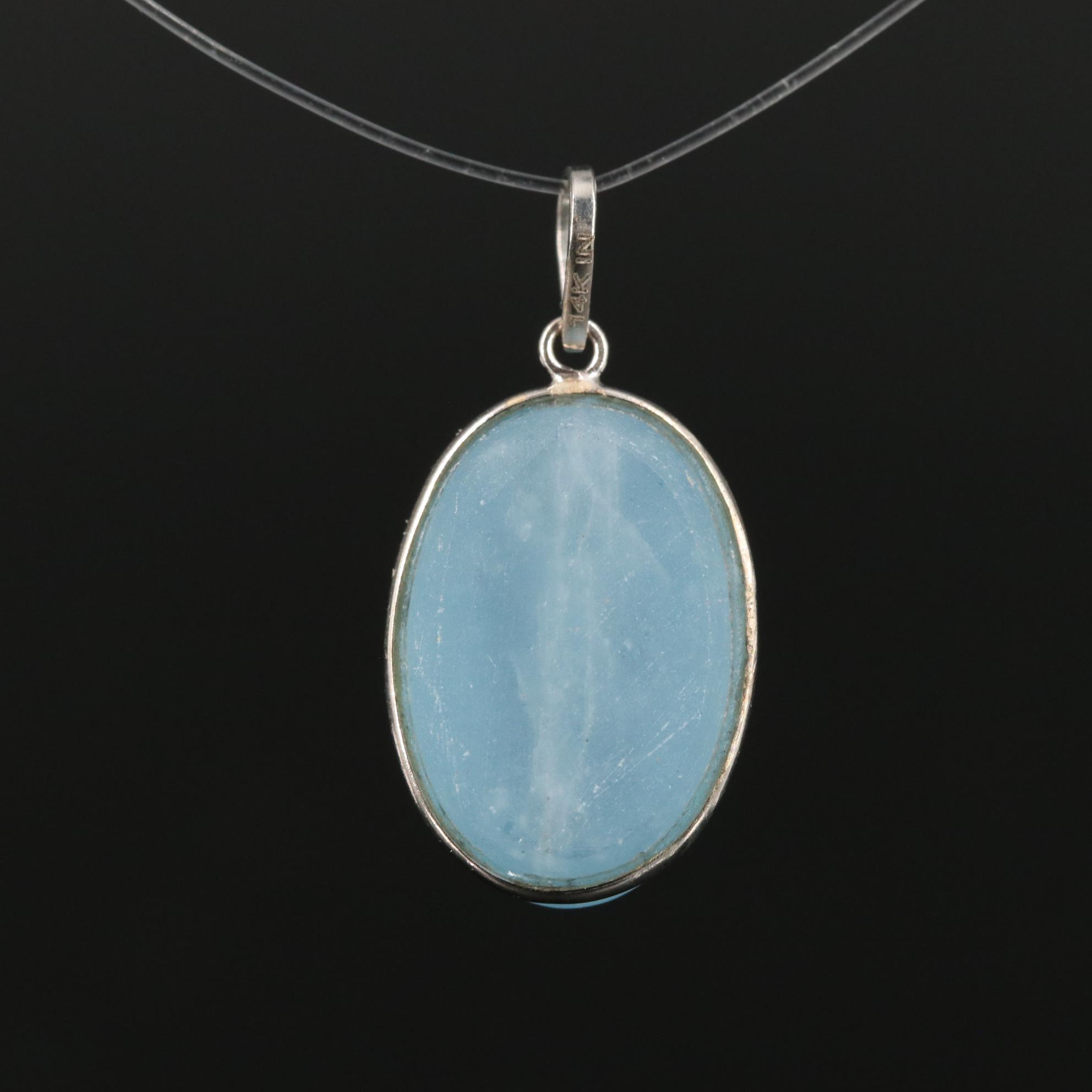 14K Aquamarine Pendant