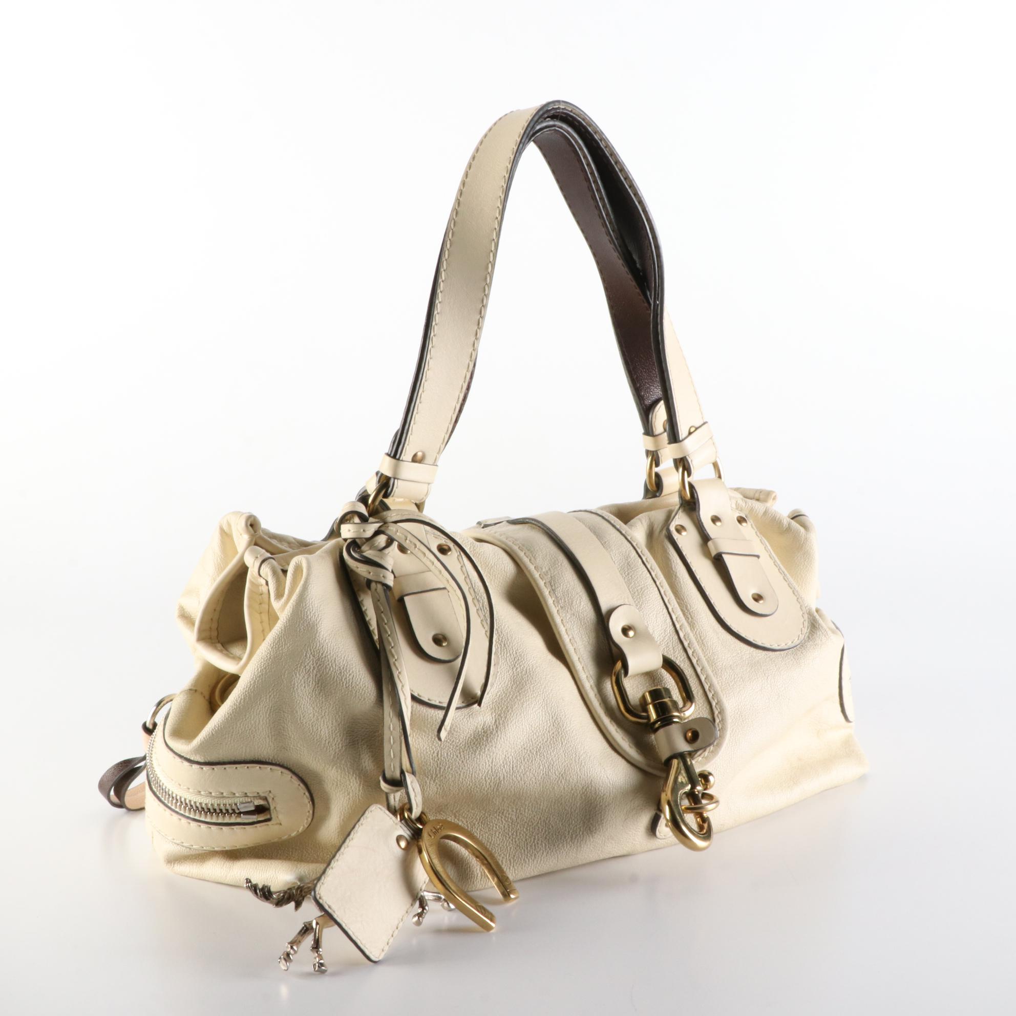 Chloé Small Kerala Shoulder Bag in Pebble Grain Leather with Bag Charms