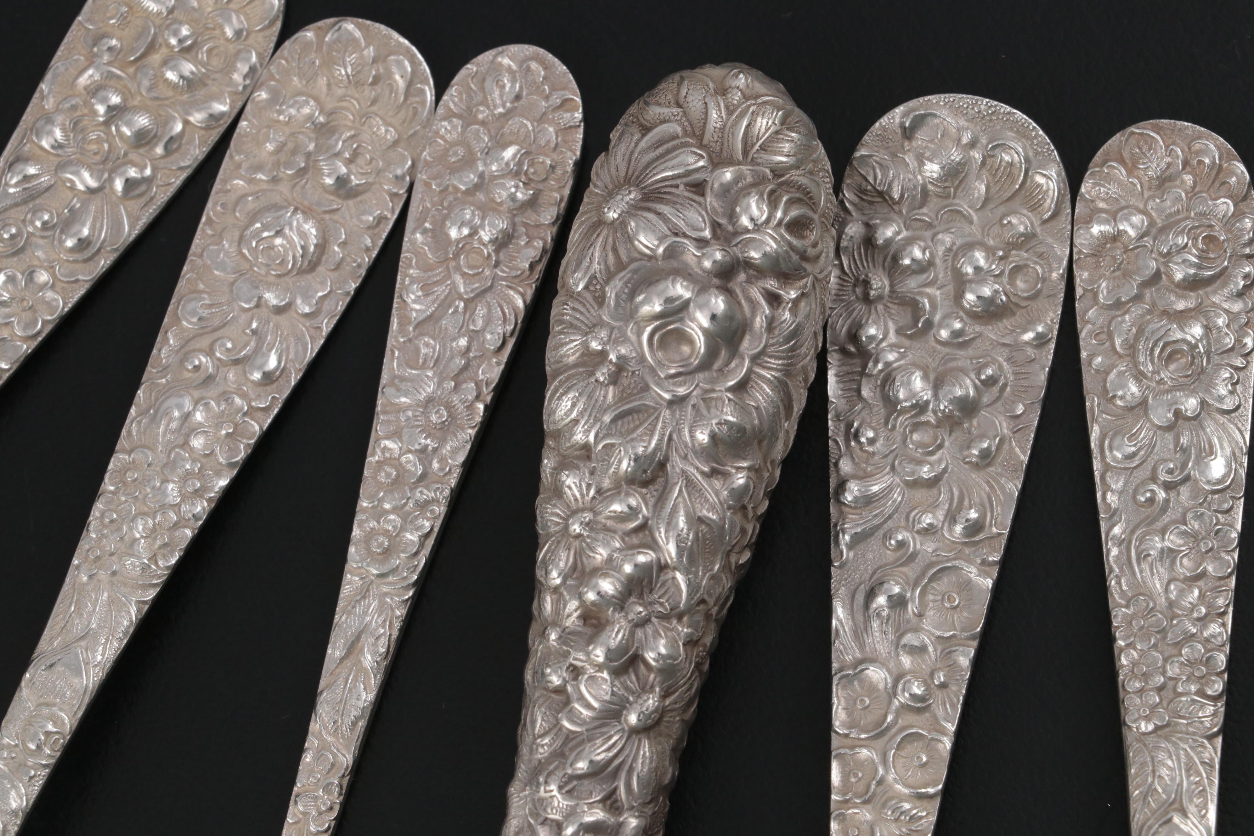 Stieff "Stieff Rose" Sterling Silver Flatware with Serving Utensils