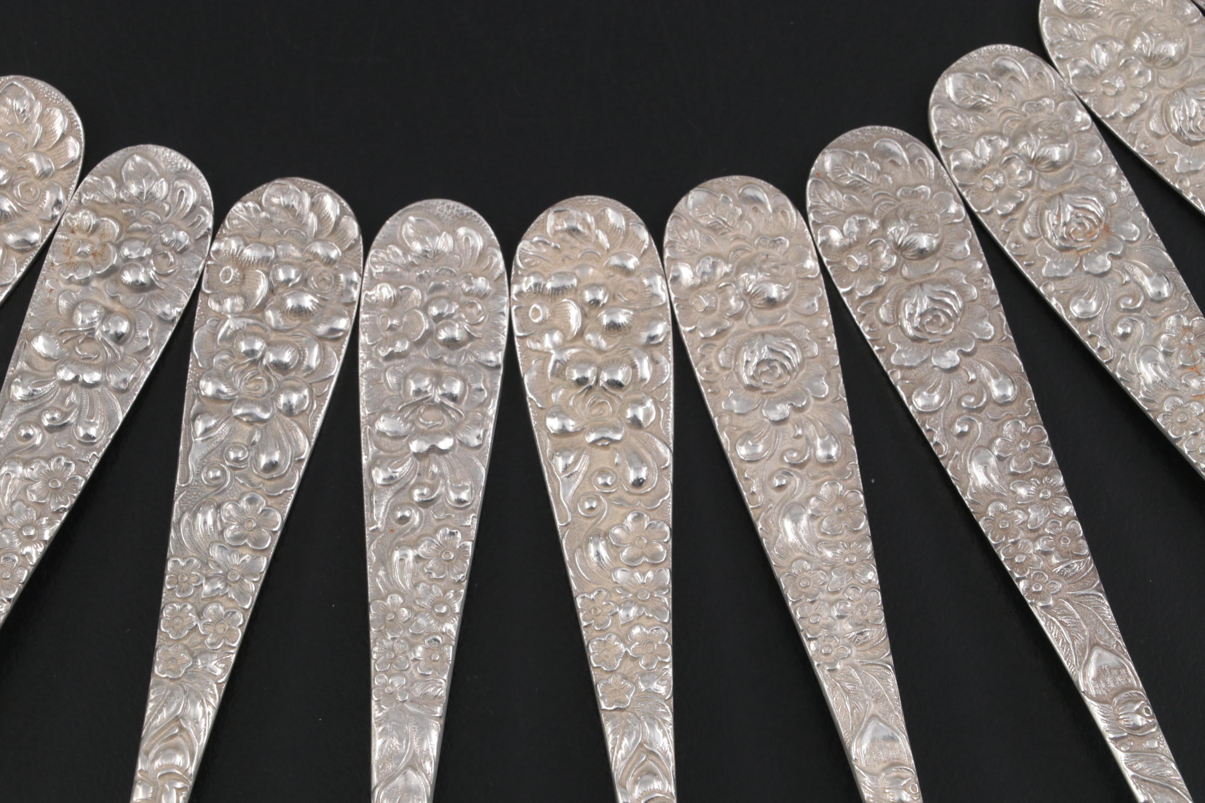 Stieff "Stieff Rose" Sterling Silver Flatware with Serving Utensils