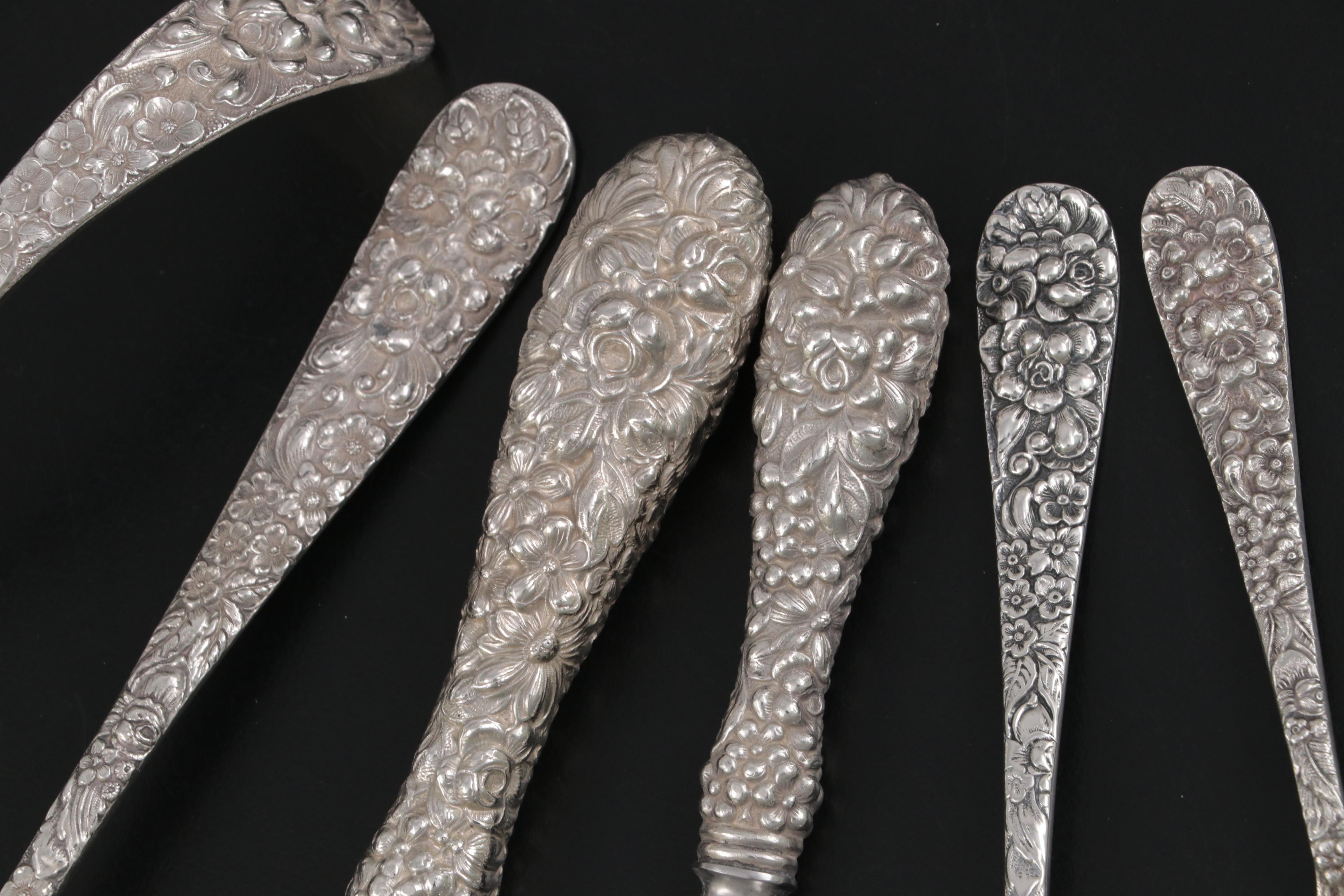 Stieff "Stieff Rose" Sterling Silver Flatware with Serving Utensils