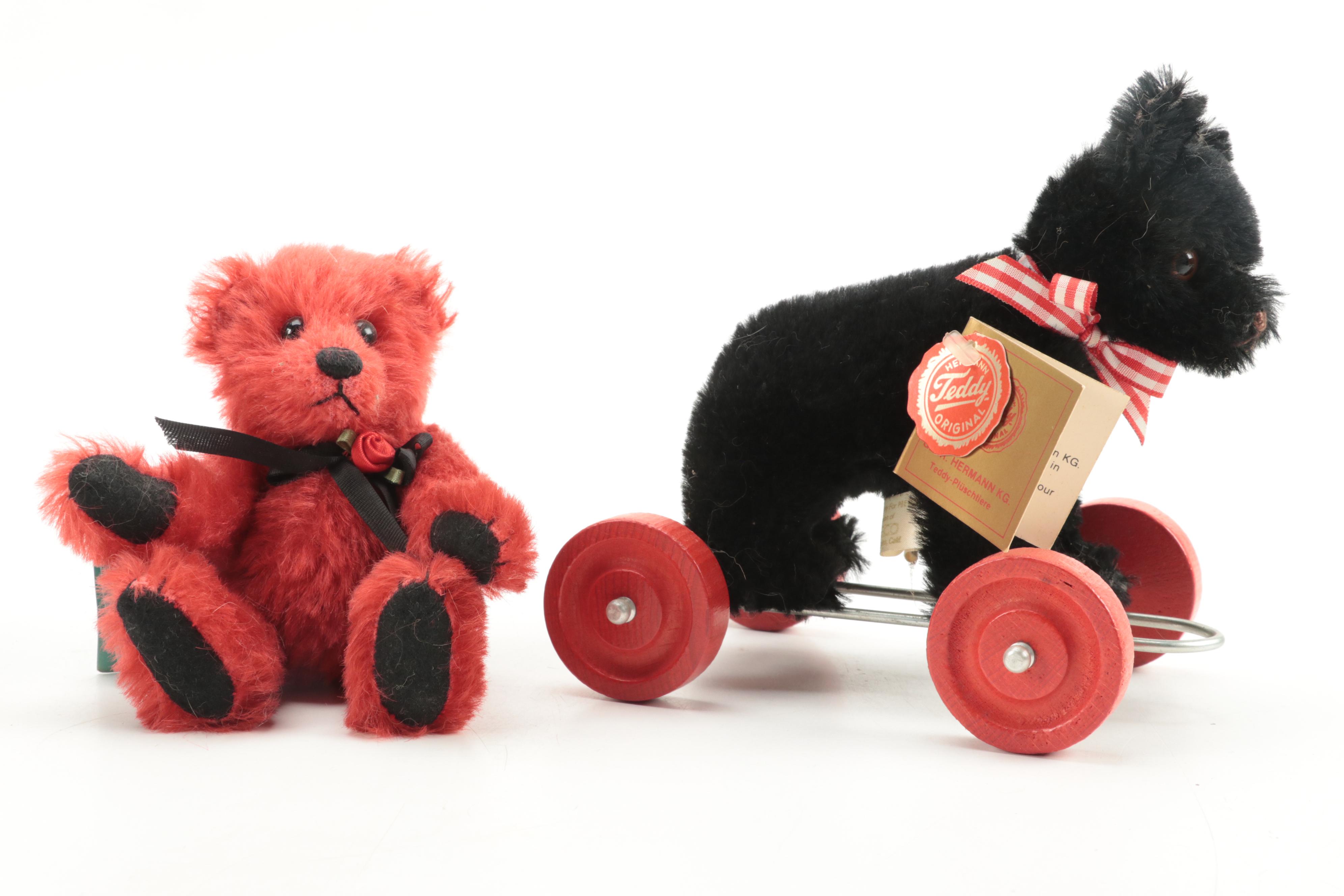 Hermann Pull Toy and Other Teddy Bears
