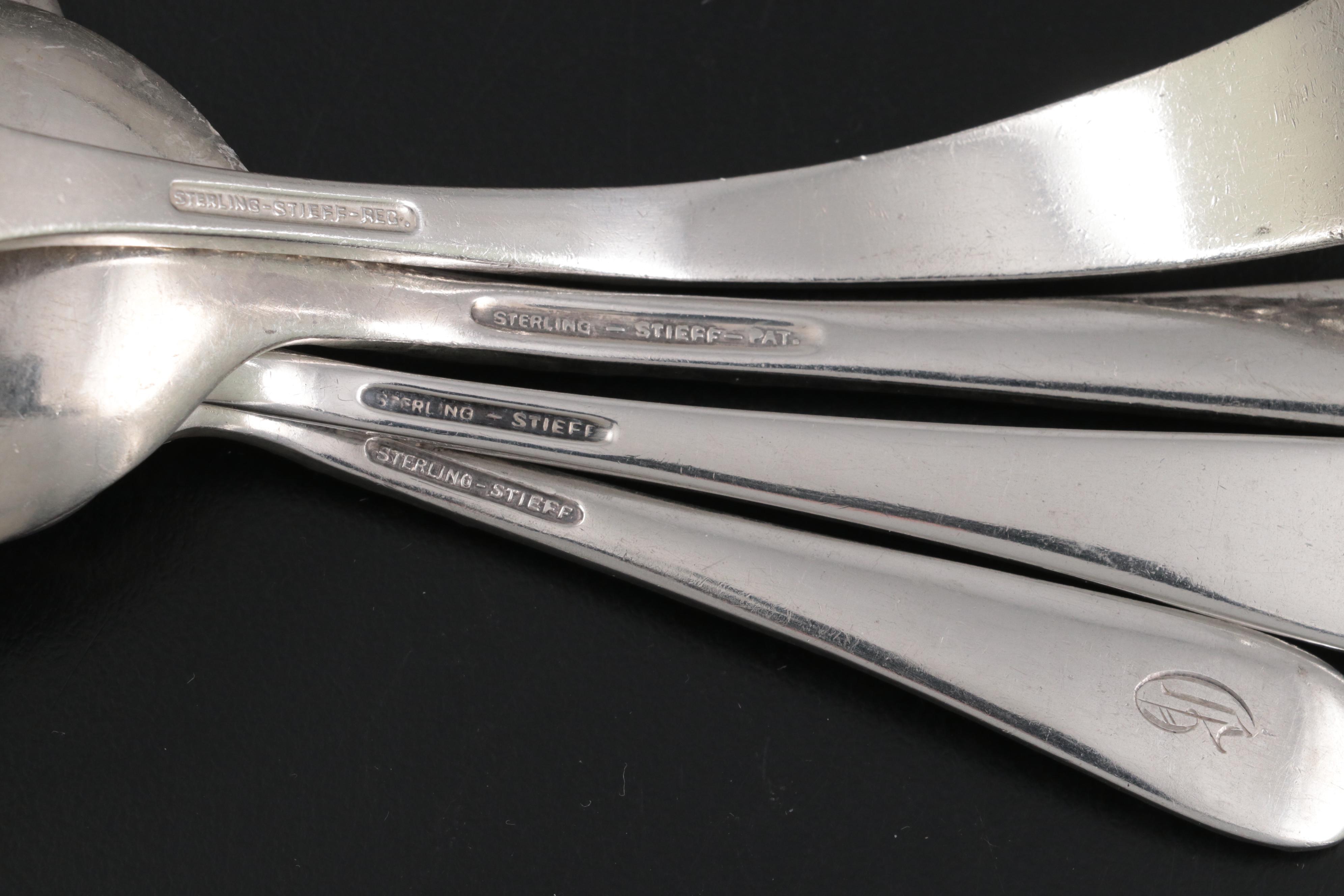 Stieff "Stieff Rose" Sterling Silver Flatware with Serving Utensils