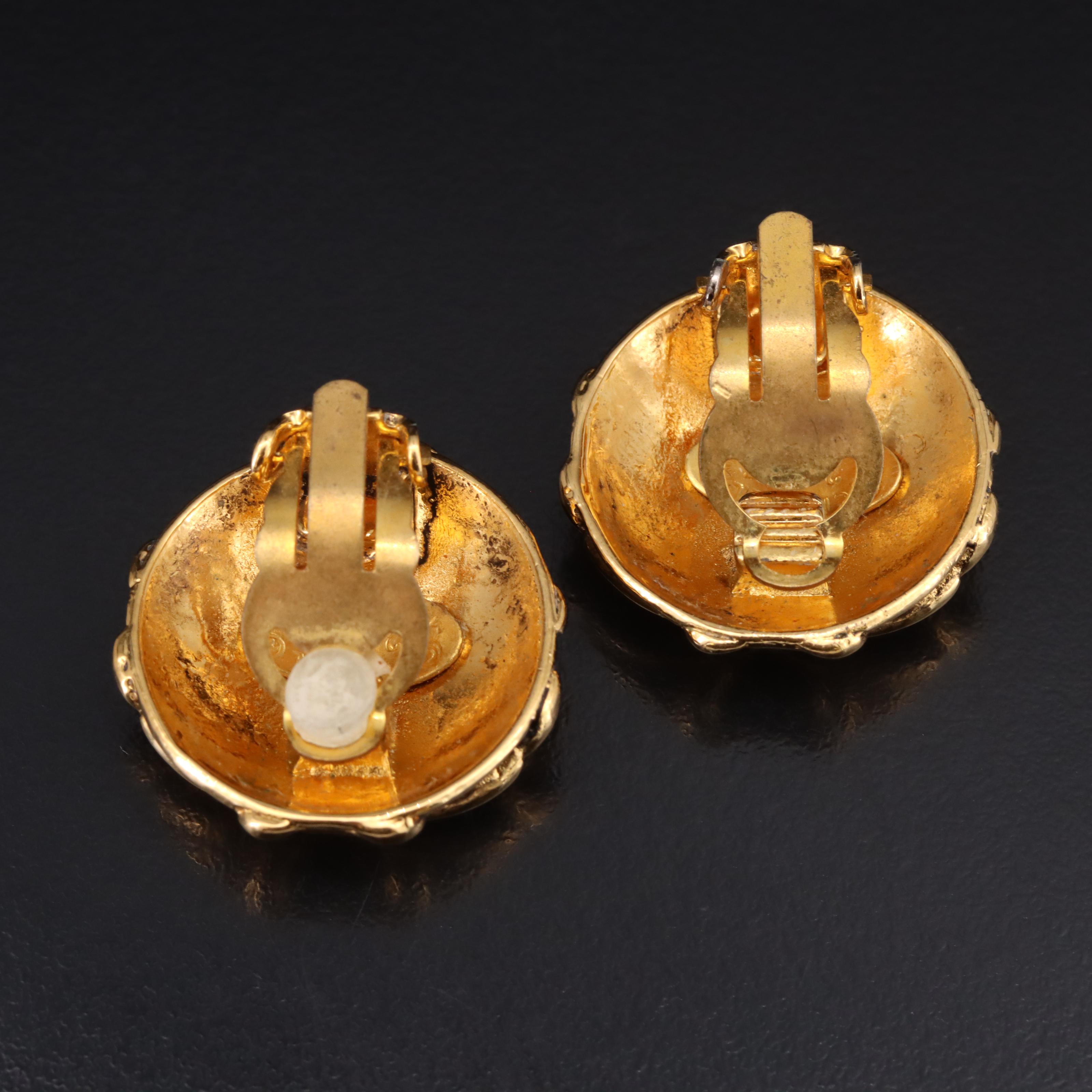 Chanel Logo Button Earrings