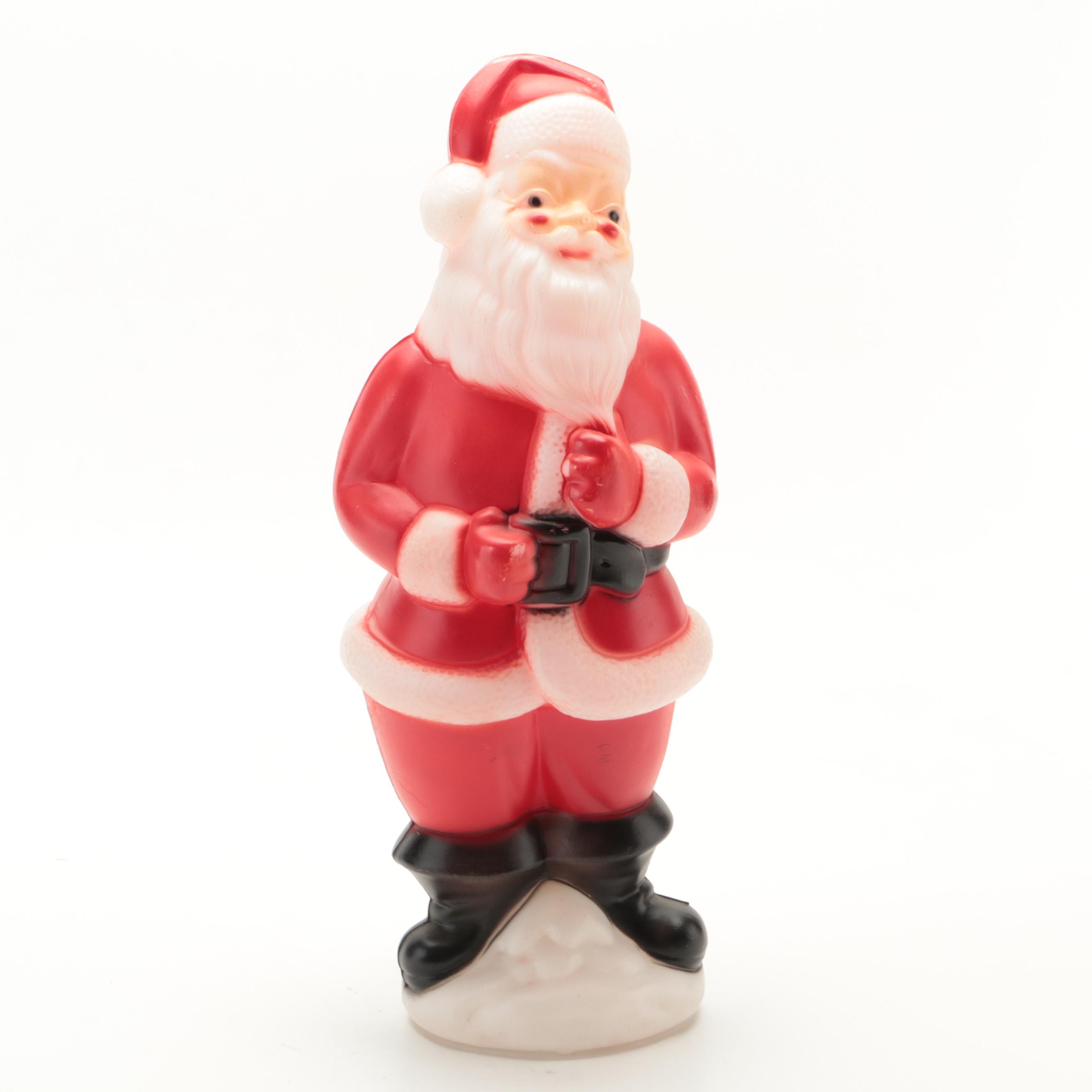 Carolina and Empire Plastic Blow Mold Santa Claus Lighted Decorations