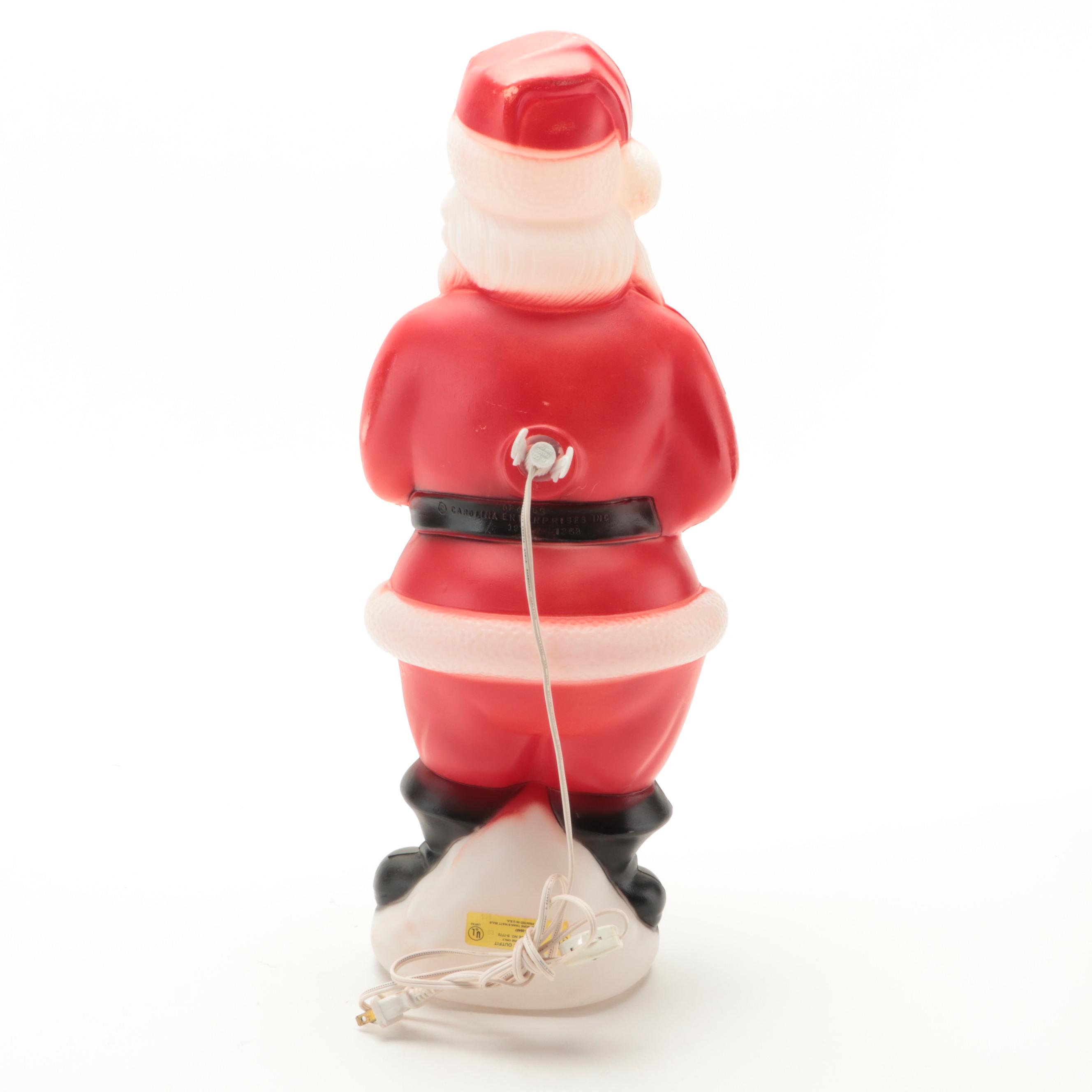 Carolina and Empire Plastic Blow Mold Santa Claus Lighted Decorations