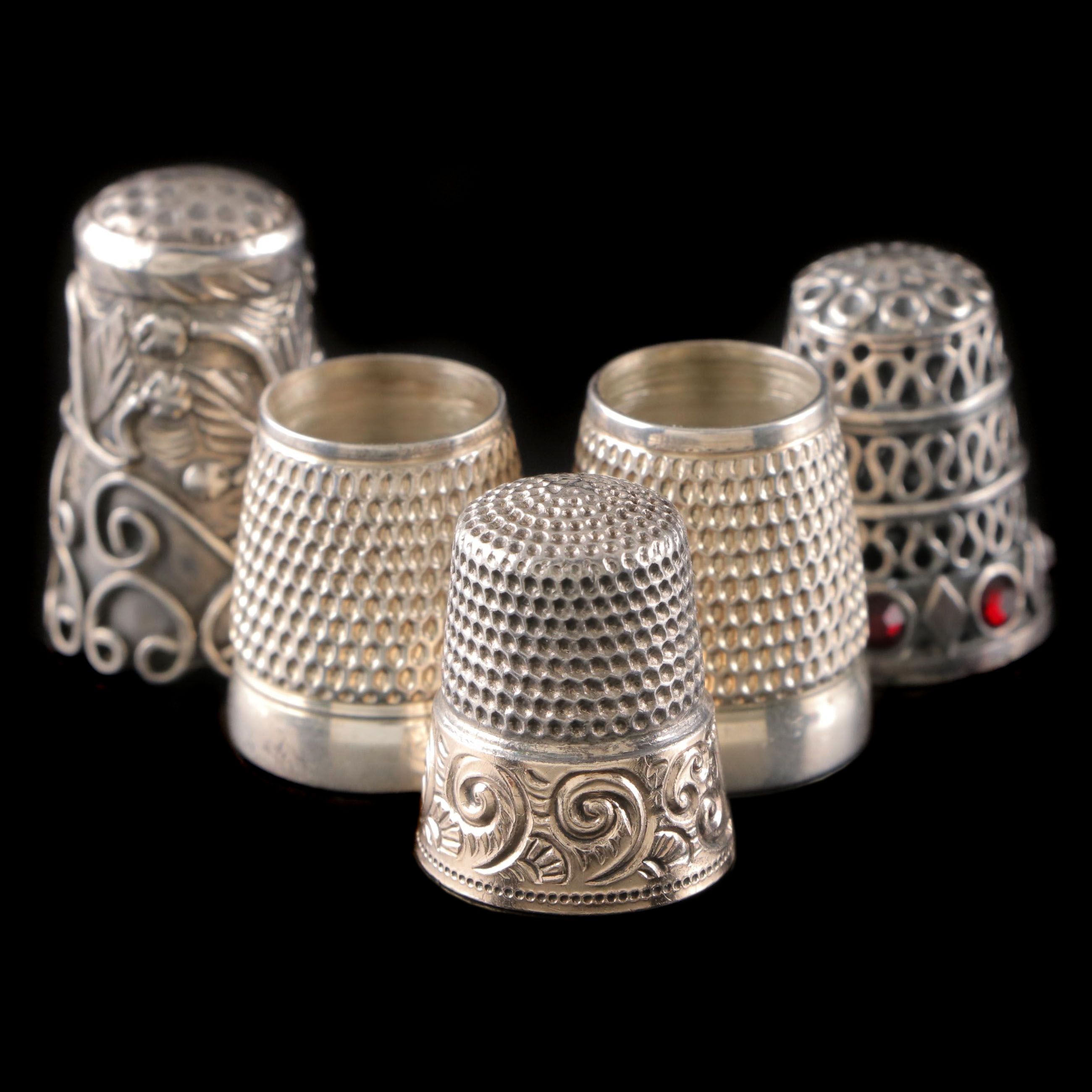 Simons Brothers and Other Sterling Silver and Silver Plate Thimbles