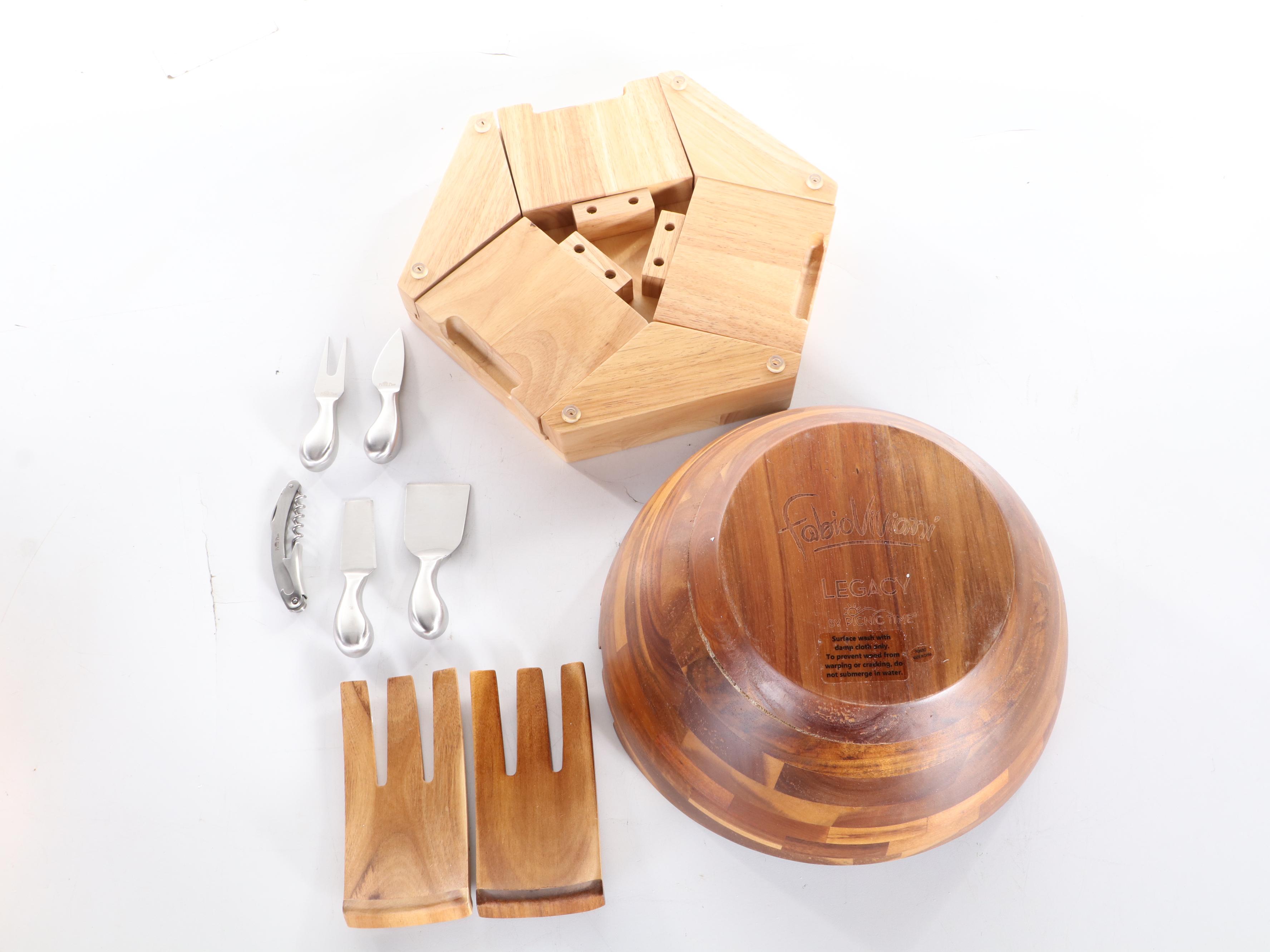 Fabio Viviani for Picnic Time "Mescolare" Salad Serving Set and More Serveware
