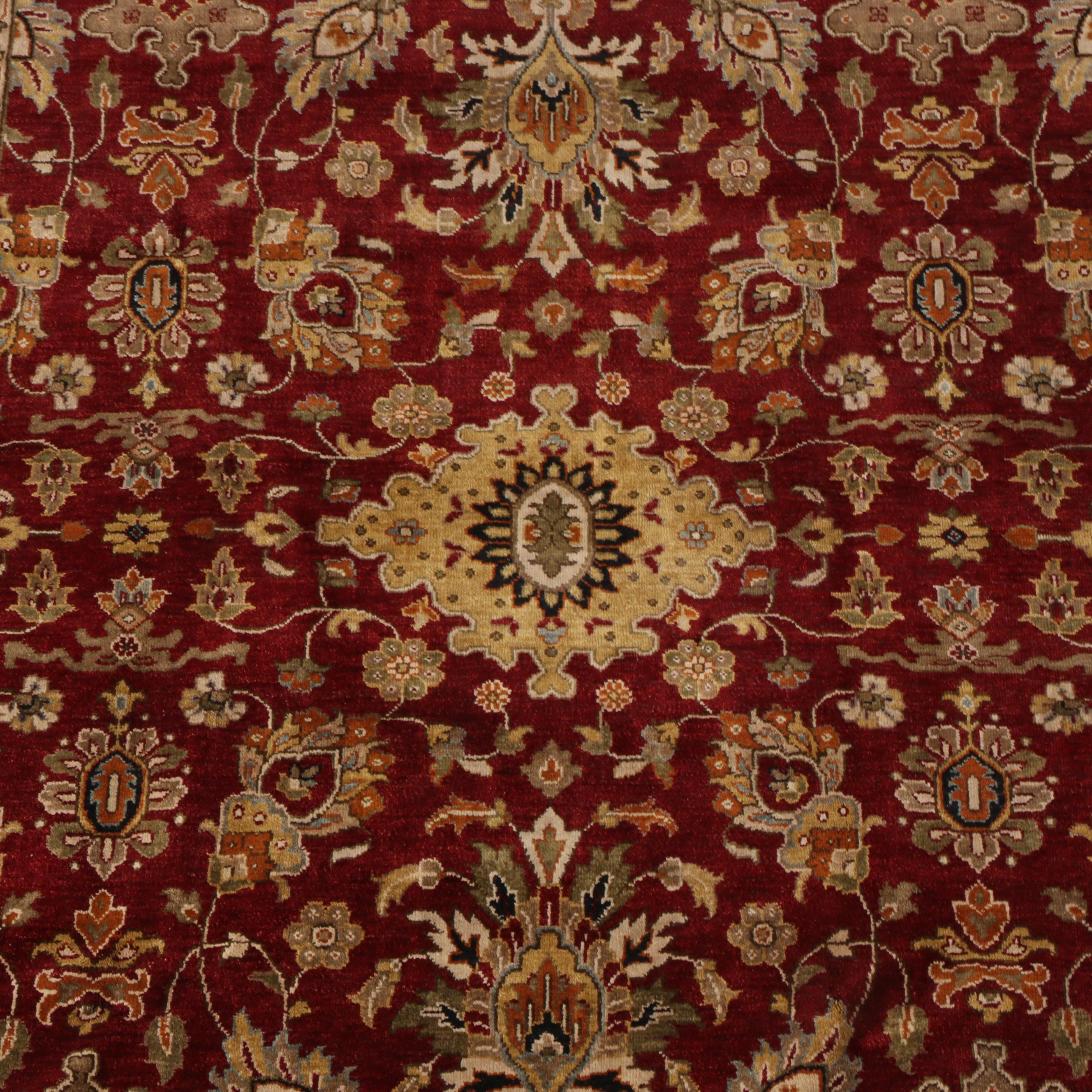 8' x 10' Hand-Knotted Indian Agra Area Rug