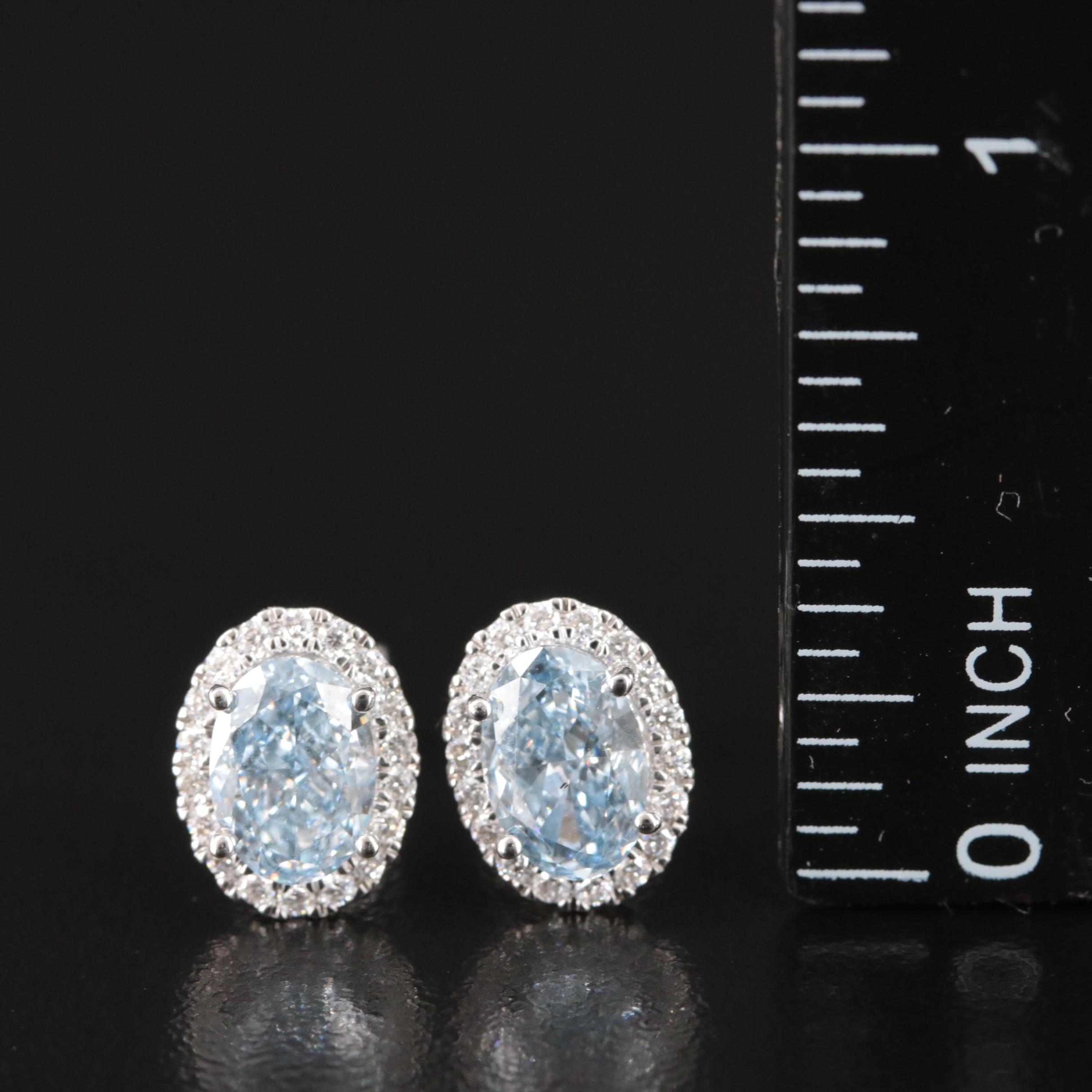 14K 2.90 CTW Lab Grown Diamond Halo Earrings