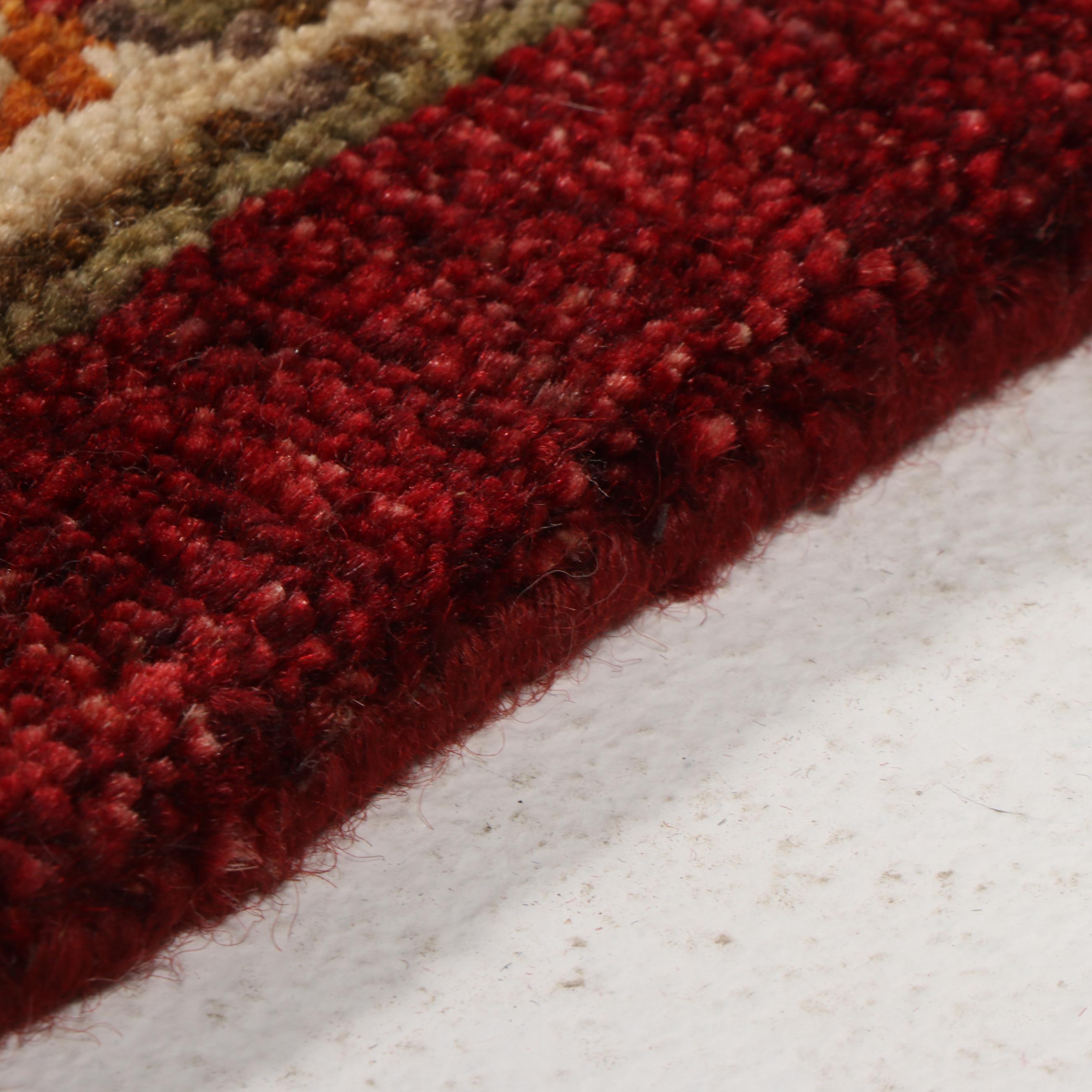 8' x 10' Hand-Knotted Indian Agra Area Rug