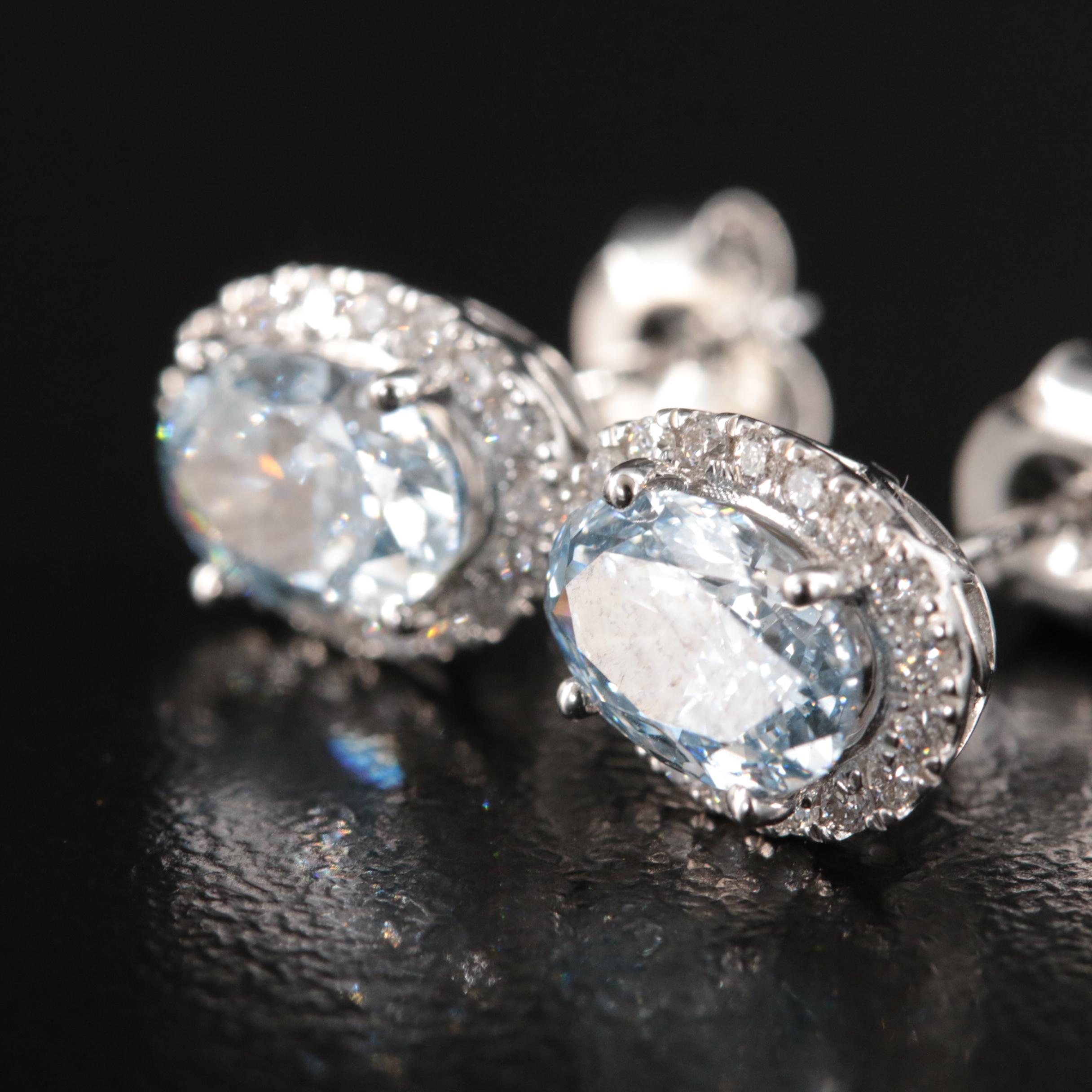 14K 2.90 CTW Lab Grown Diamond Halo Earrings