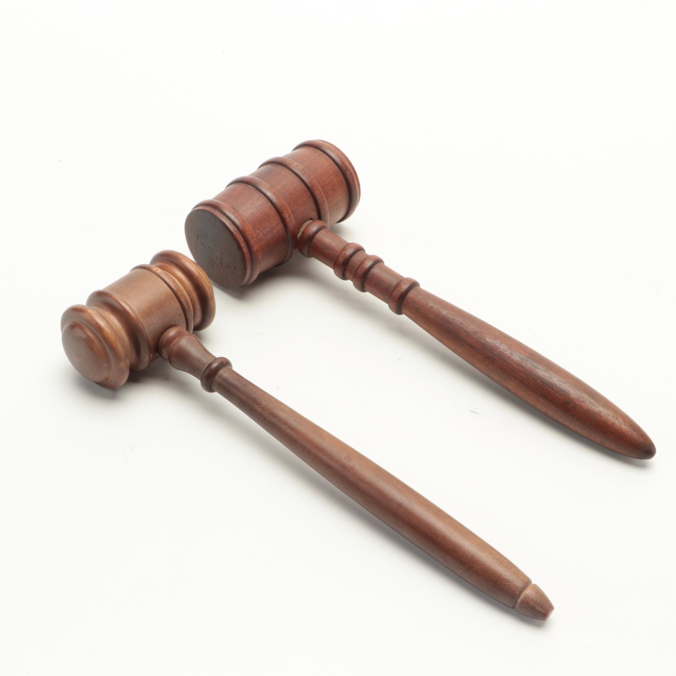 Turned Wood Gavels, 20th Century