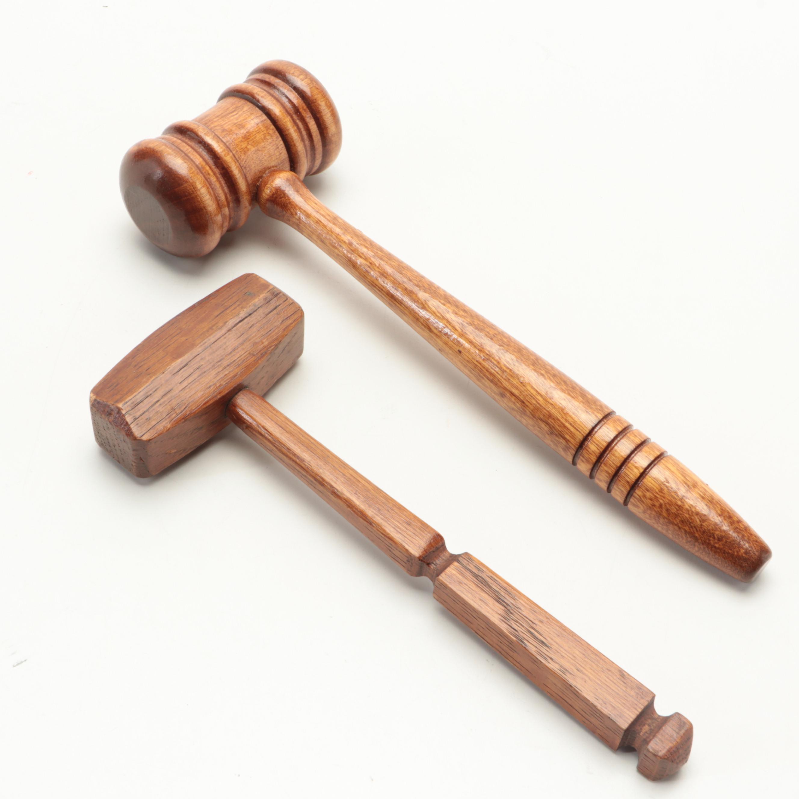 Turned Wood Gavels, 20th Century