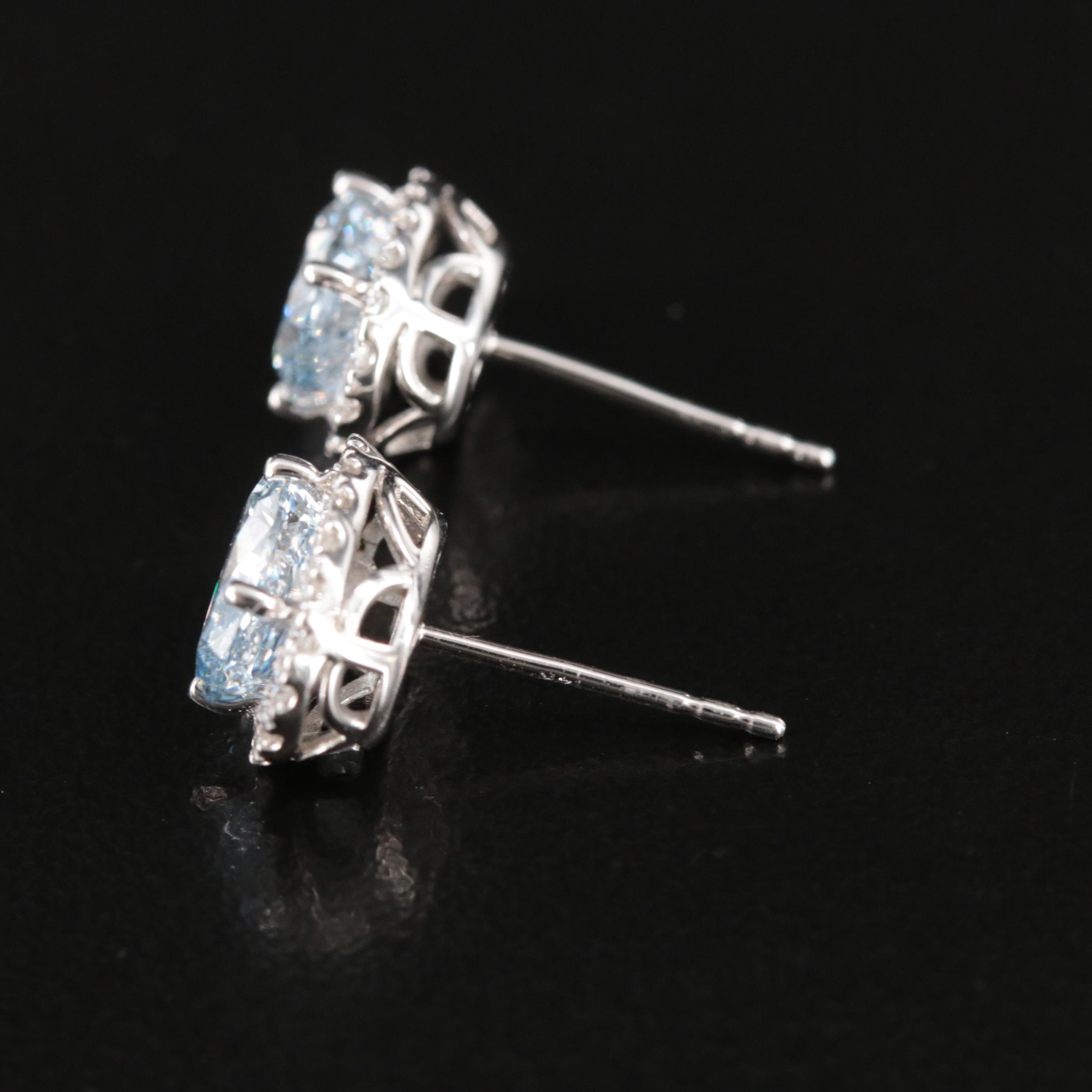 14K 2.90 CTW Lab Grown Diamond Halo Earrings
