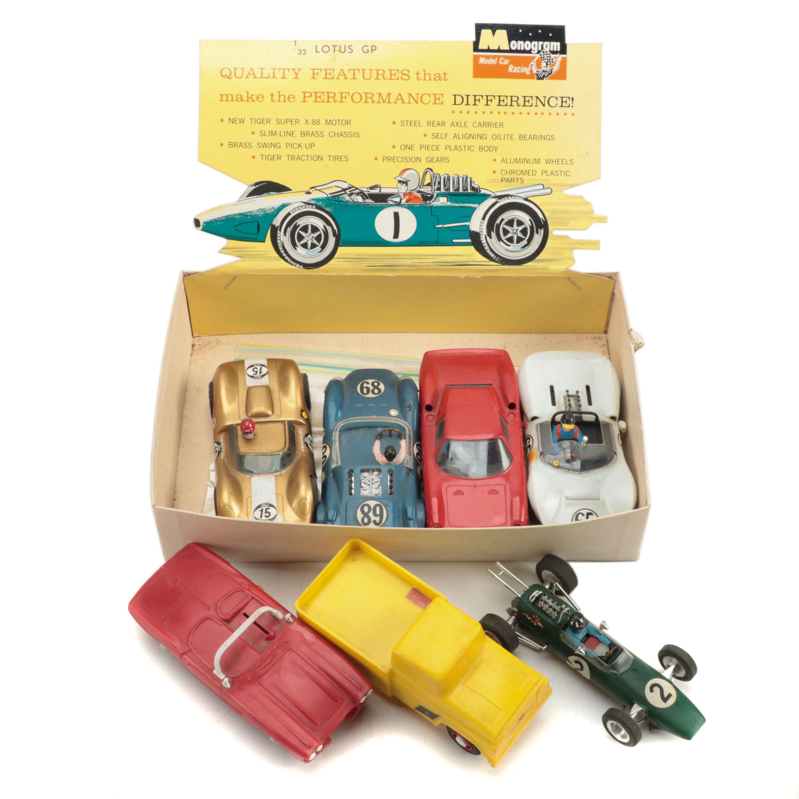 Monogram, AMT and Gilbert Slot Cars Including Lotus Grand Prix