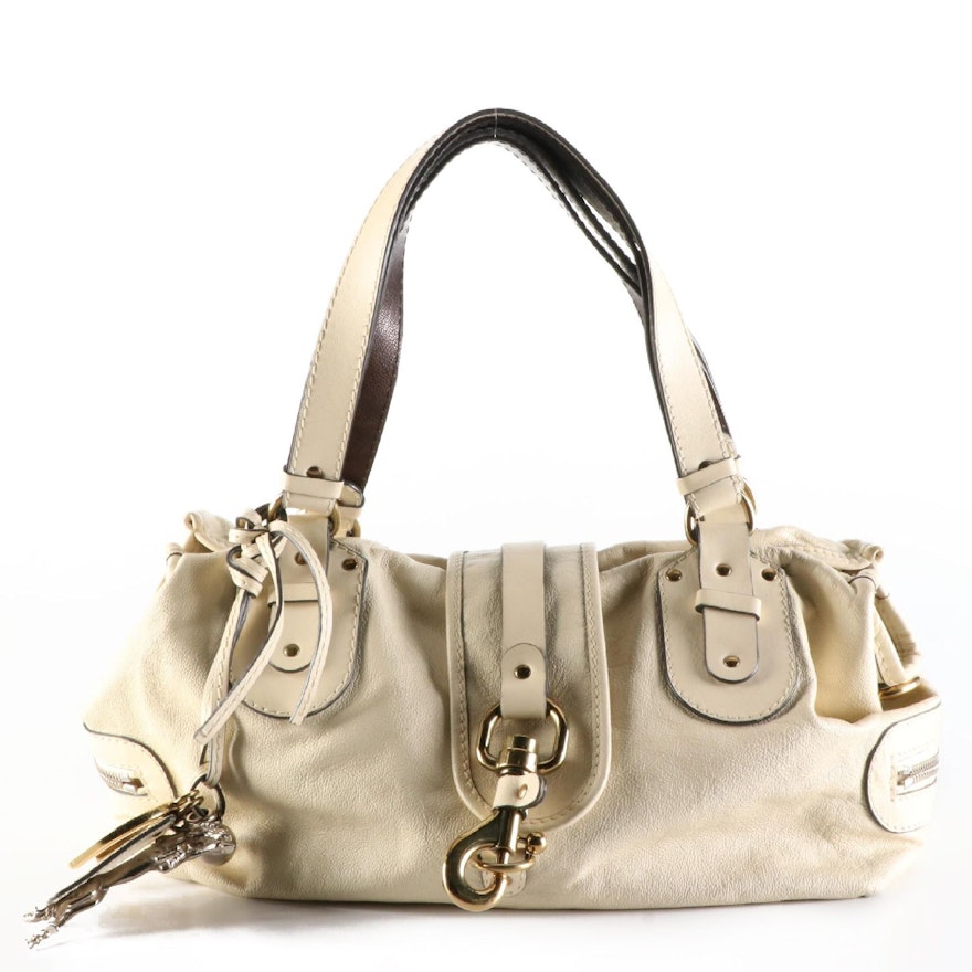 Chloé Small Kerala Shoulder Bag in Pebble Grain Leather with Bag Charms