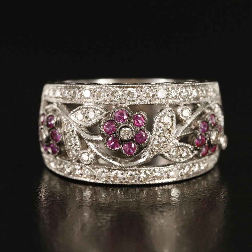 Le Vian 18K Ruby and Diamond Floral Ring