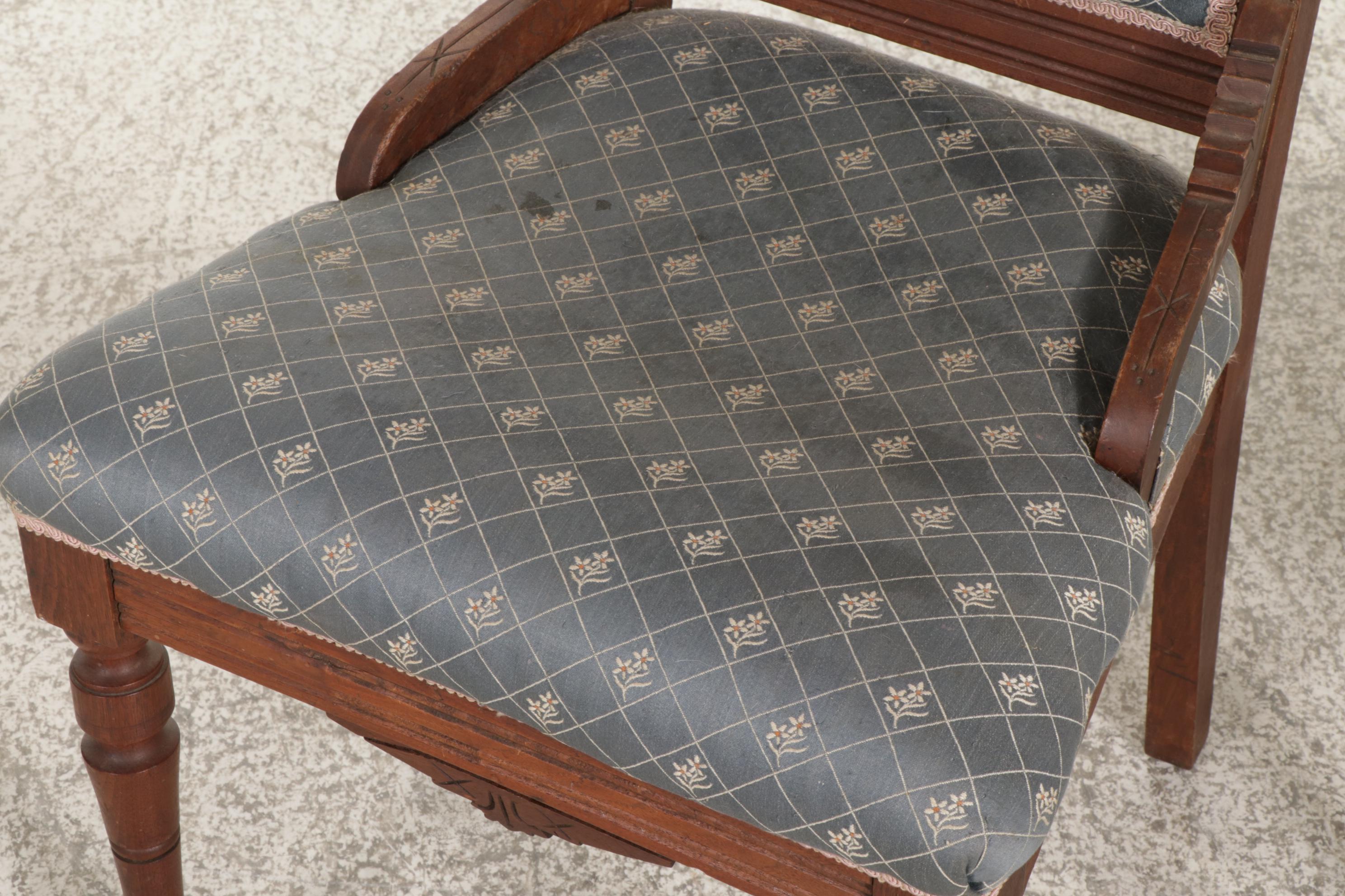 Victorian Walnut Settee and Two Parlor Chairs, Late 19th Century