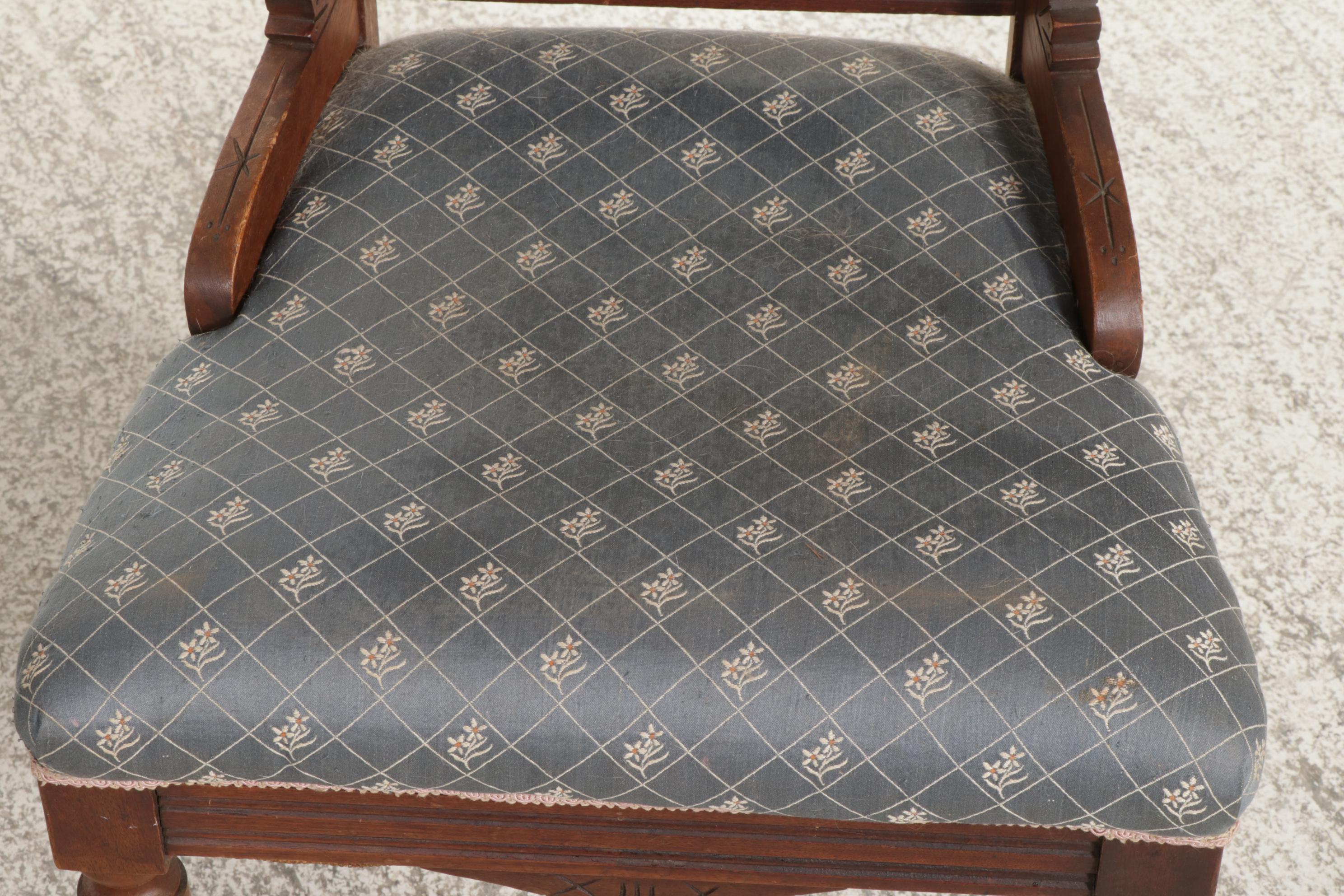 Victorian Walnut Settee and Two Parlor Chairs, Late 19th Century