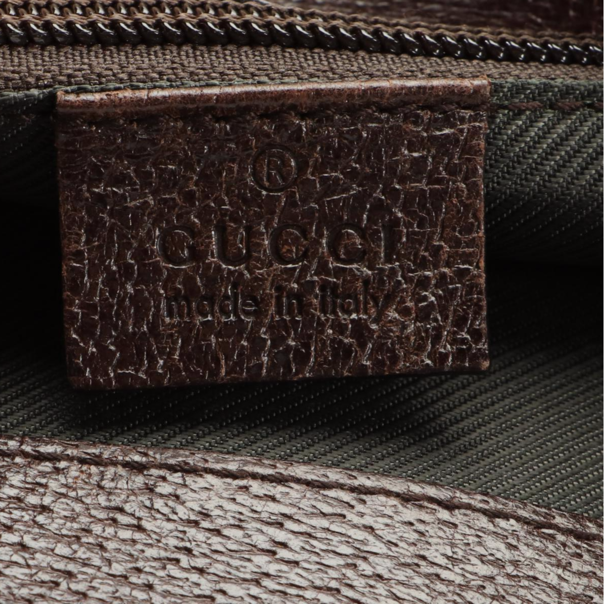 Gucci Crossbody Bag in GG Canvas and Brown Cinghiale Leather