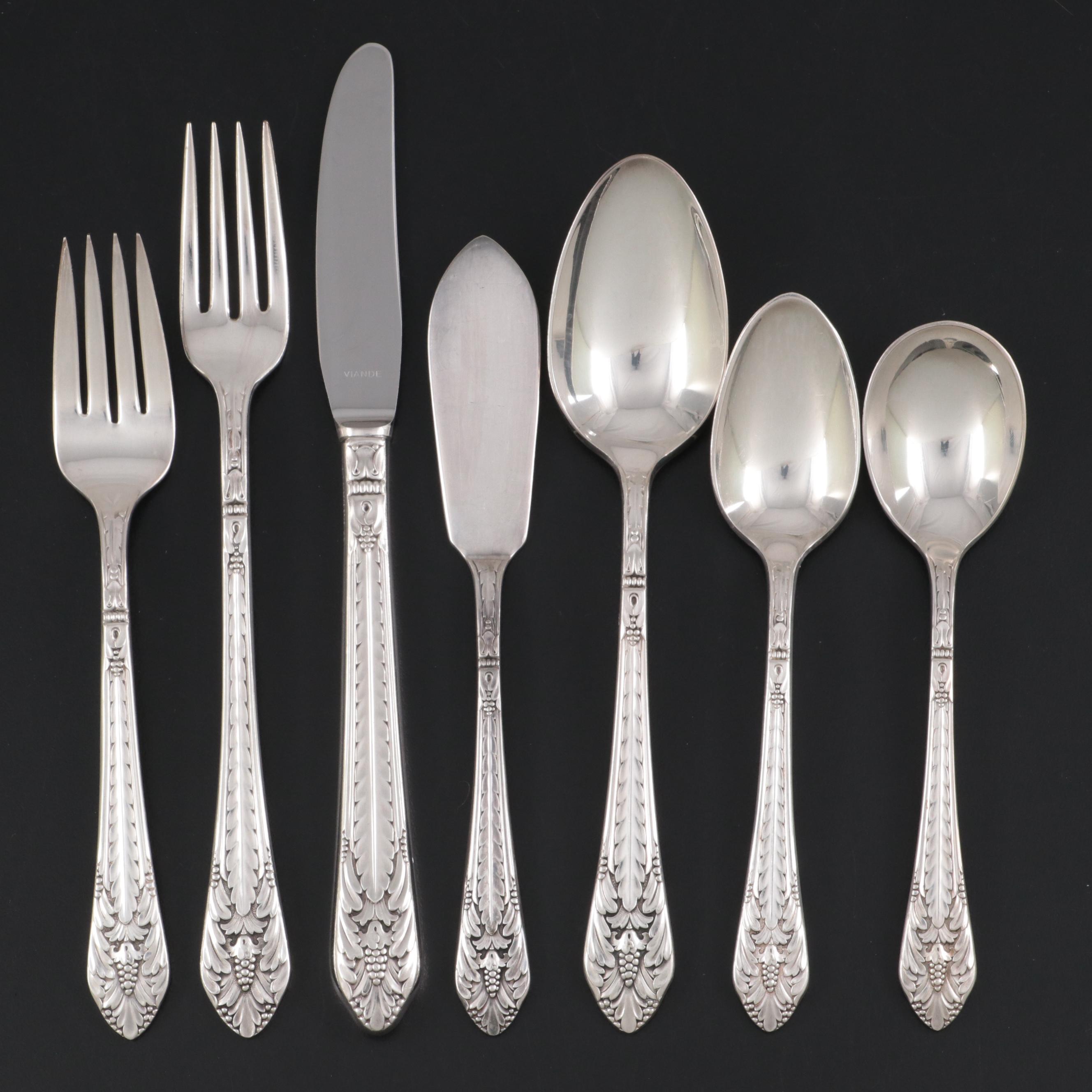 1847 Rogers Bros. Art Deco Style "Marquise" Silver Plate Flatware