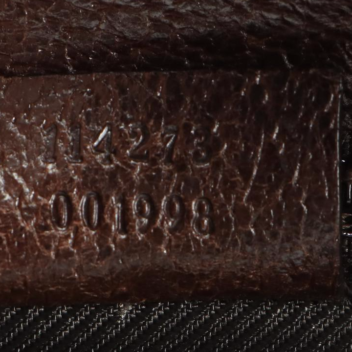 Gucci Crossbody Bag in GG Canvas and Brown Cinghiale Leather