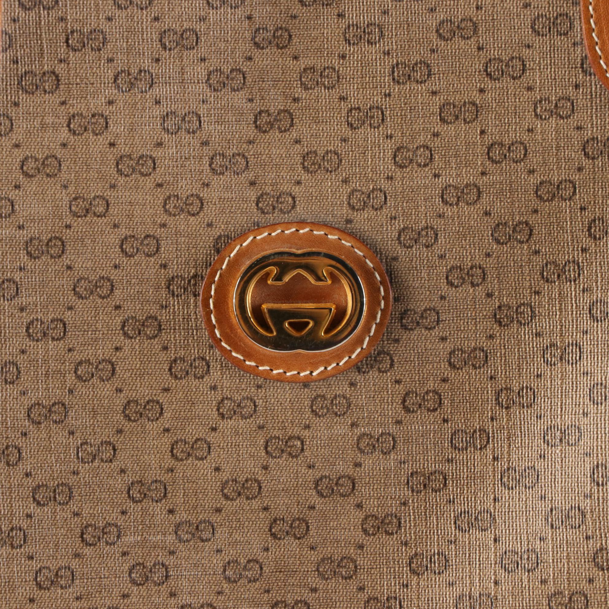 Gucci Micro GG Supreme Canvas and Leather Web Two-Way Tote