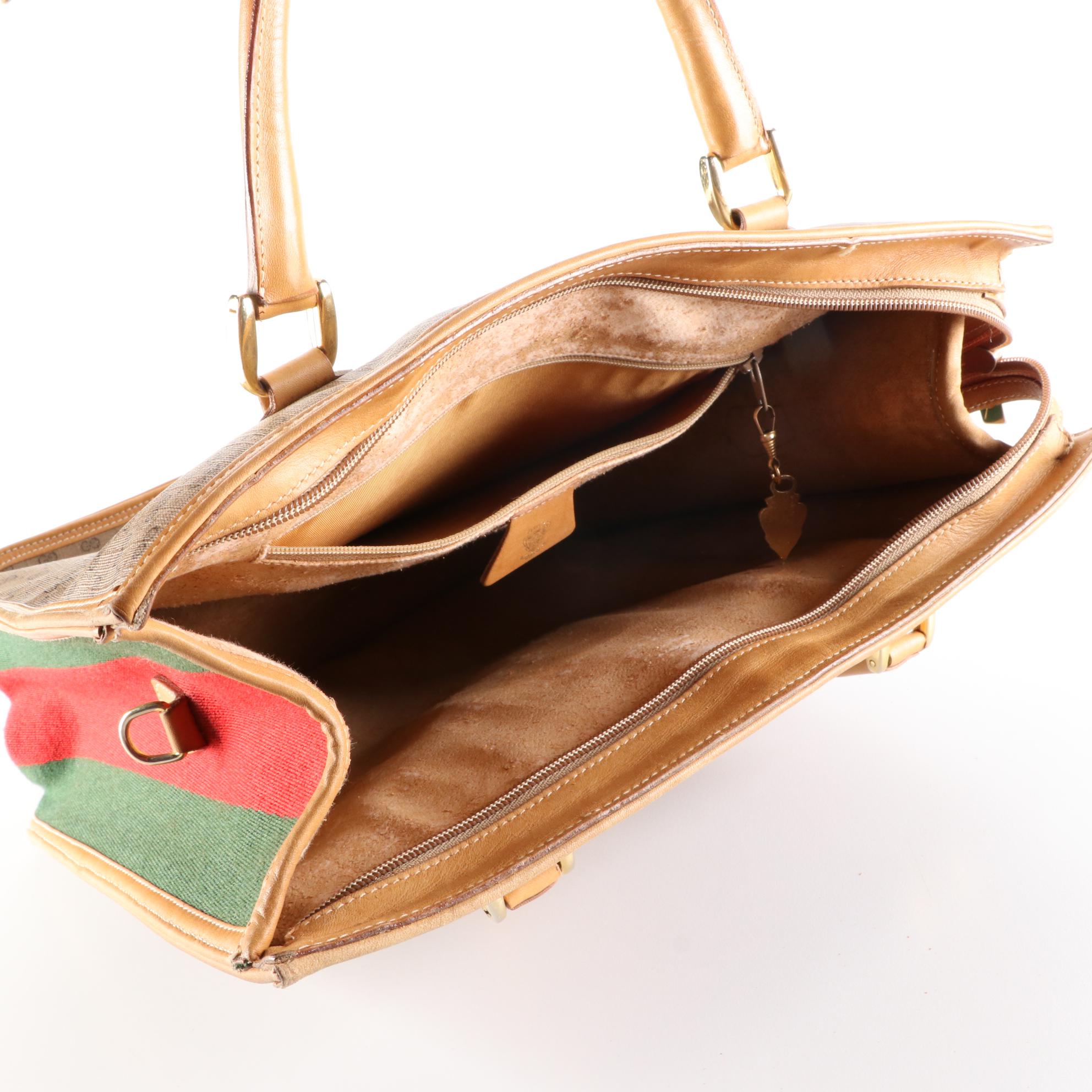 Gucci Micro GG Supreme Canvas and Leather Web Two-Way Tote