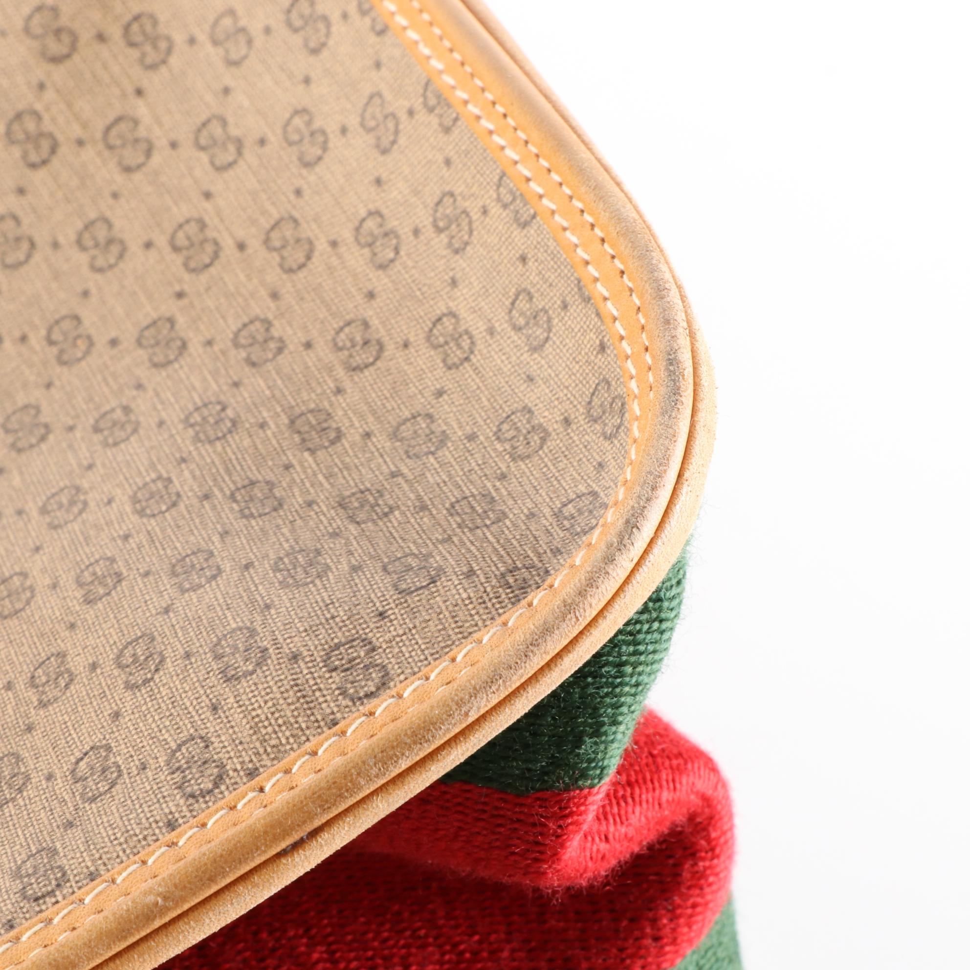 Gucci Micro GG Supreme Canvas and Leather Web Two-Way Tote