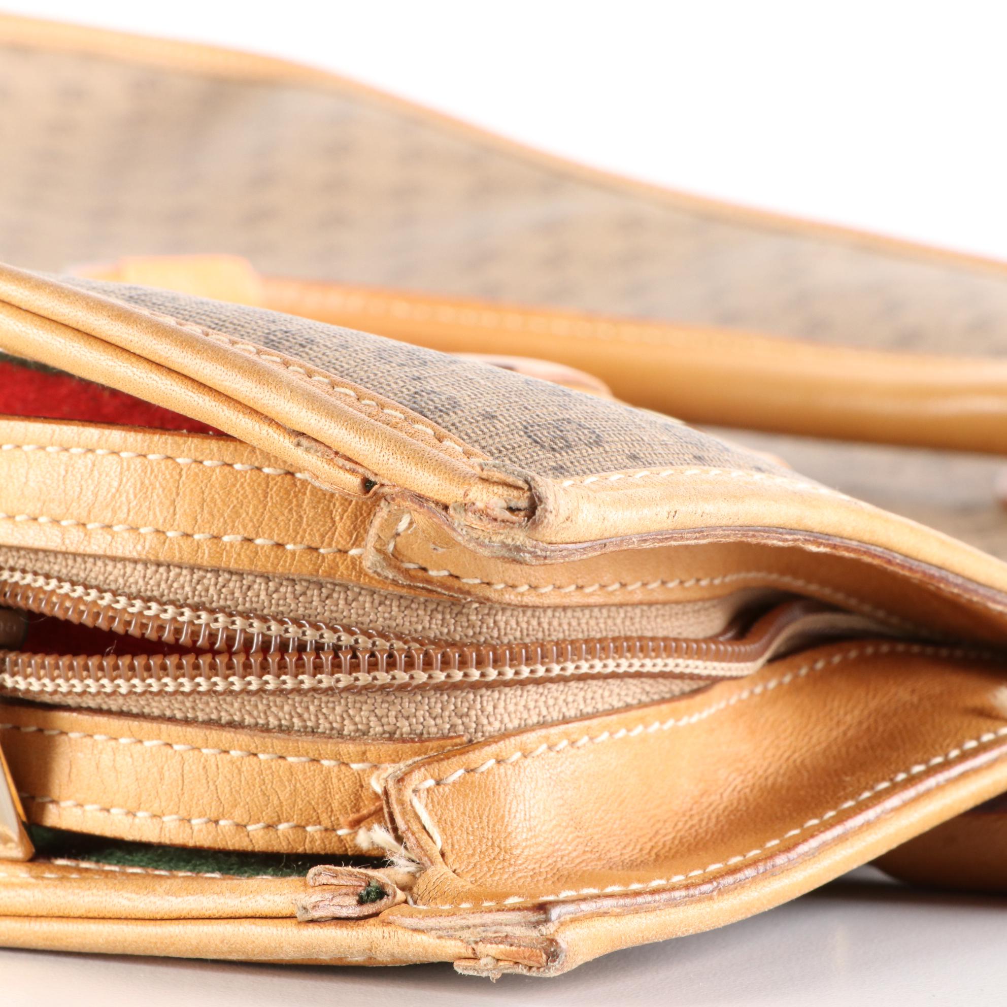 Gucci Micro GG Supreme Canvas and Leather Web Two-Way Tote